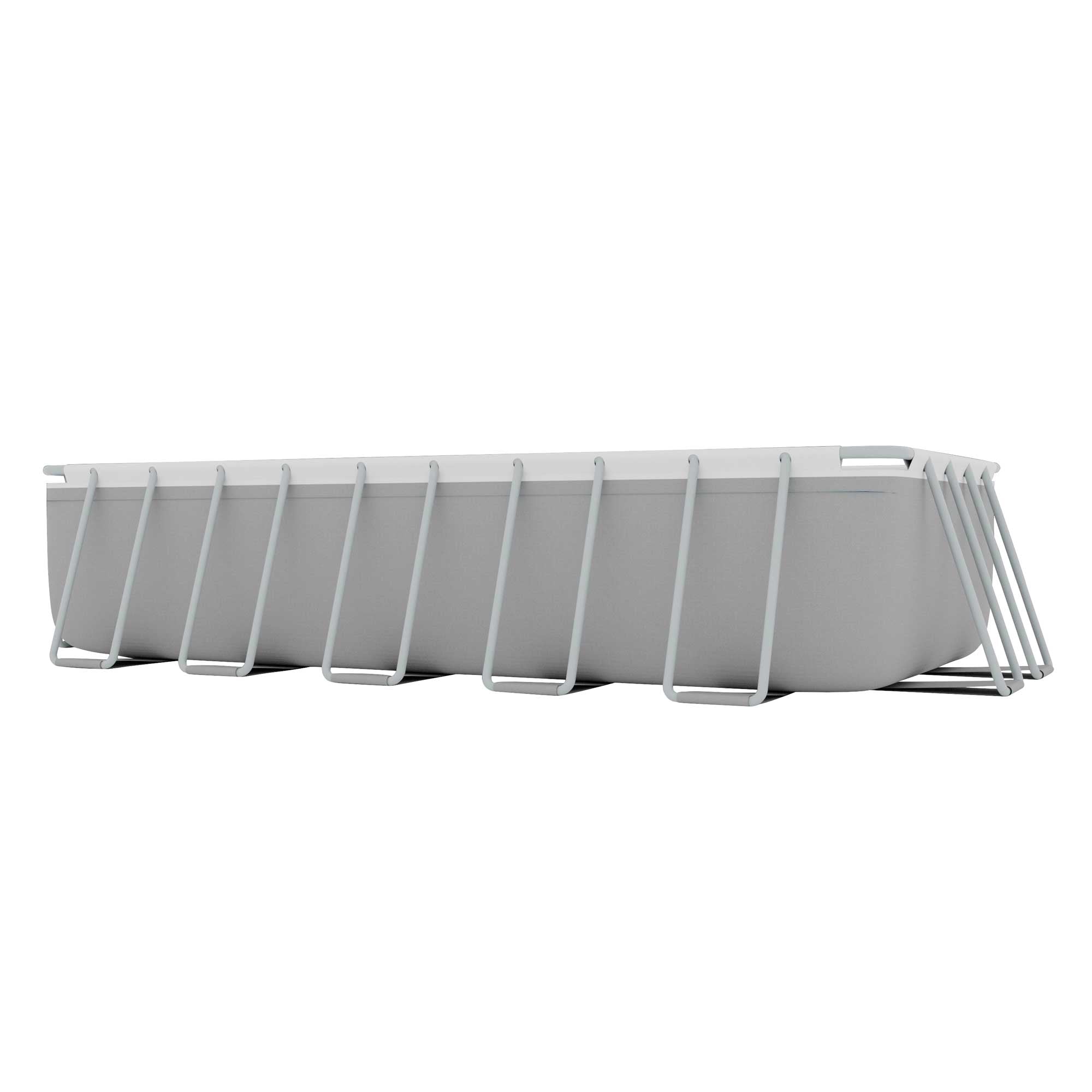 Dellonda 21ft Deluxe Rectangular Steel Frame Above Ground Swimming Pool with Step Ladder & Filter Pump DL150 - Perfect for Backyard Family Fun, Summer Parties & Outdoor Relaxation