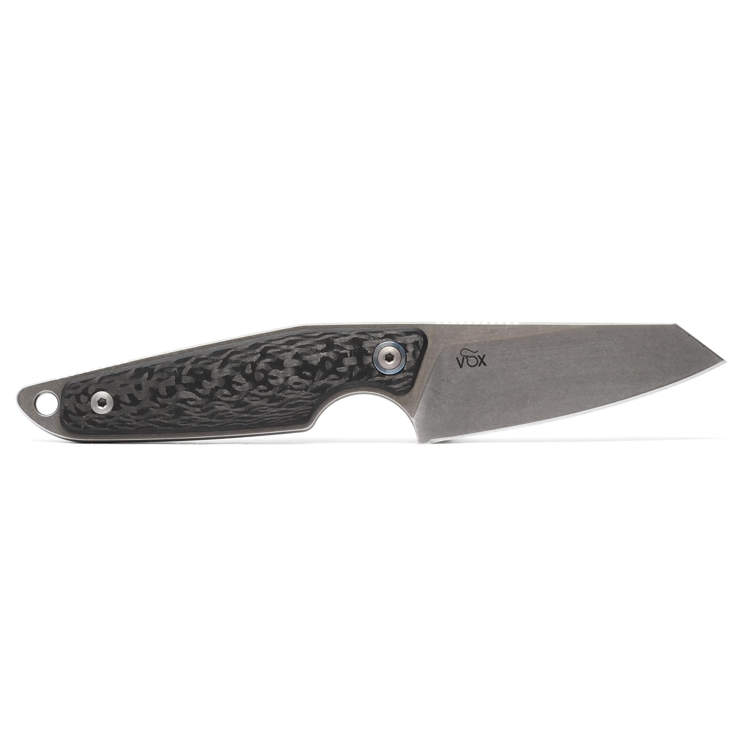 MAKRO 2 Sheepsfoot Fixed Blade Knife - Premium M390 Super Steel, Full Tang Design by Jesper Voxnaes, Italian Crafted with Carbon Fiber Handle & Leather Sheath | Perfect for Outdoor Survival, Hunting, Camping and Everyday Carry (EDC)