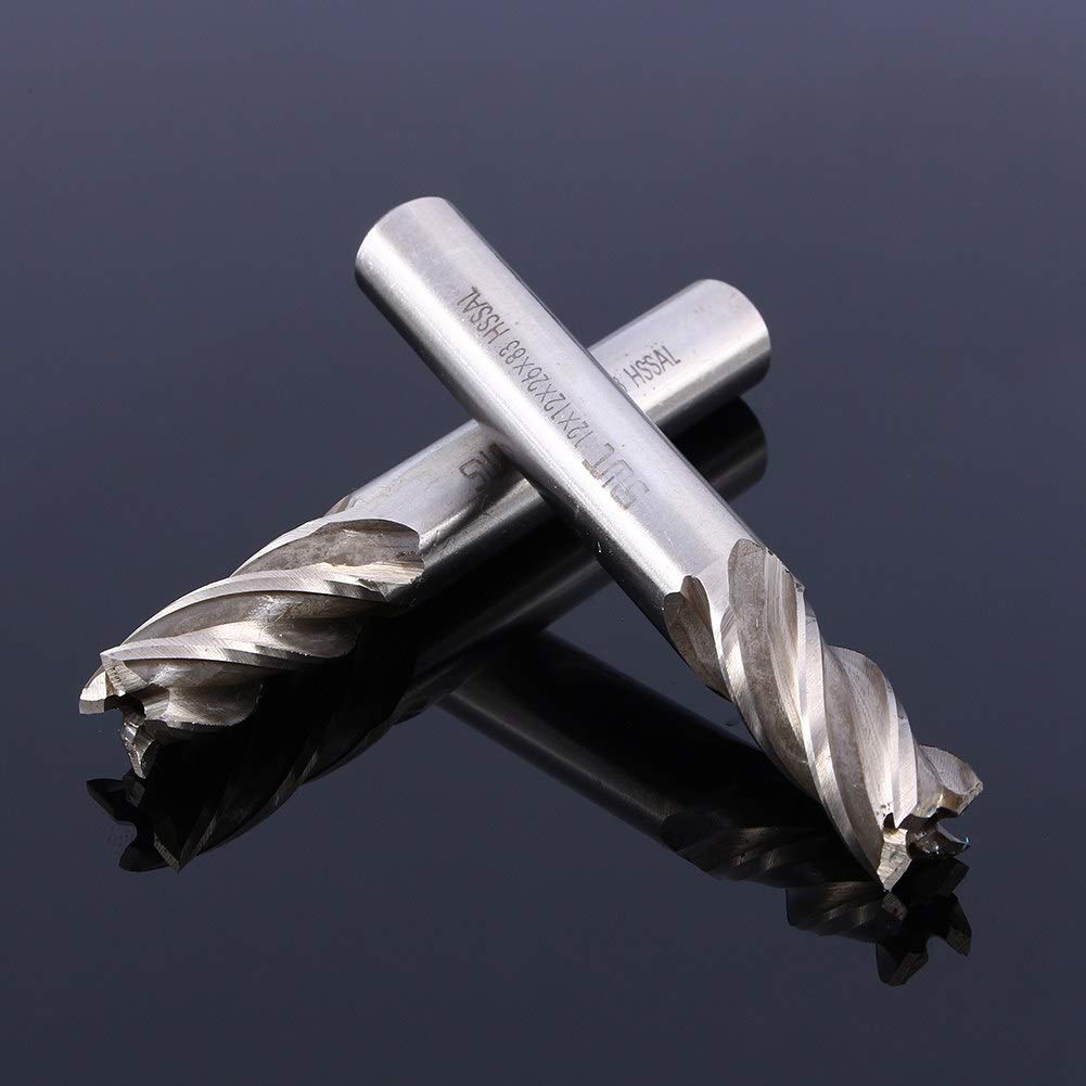 4mm-12mm High Speed Steel CNC Straight Shank 4 Flute End Mill Cutter - Nitride Coated Drill Bit for Metal, Wood & Plastic - Perfect for Milling, Drilling & Engraving Projects