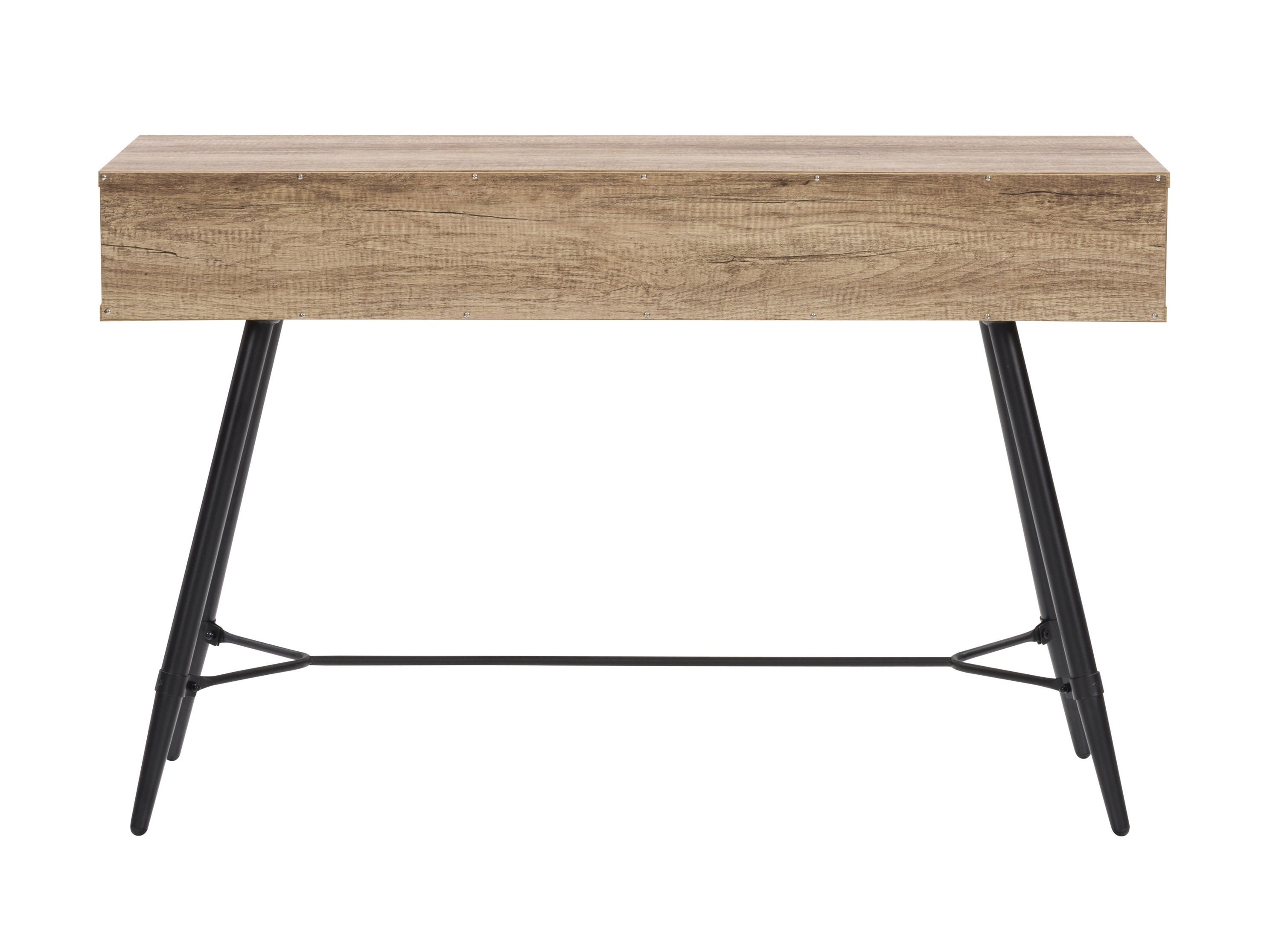 Modern White and Wooden Desk for Home Office - Stylish Writing & Computer Workstation - Perfect for Remote Work, Study, and Small Spaces