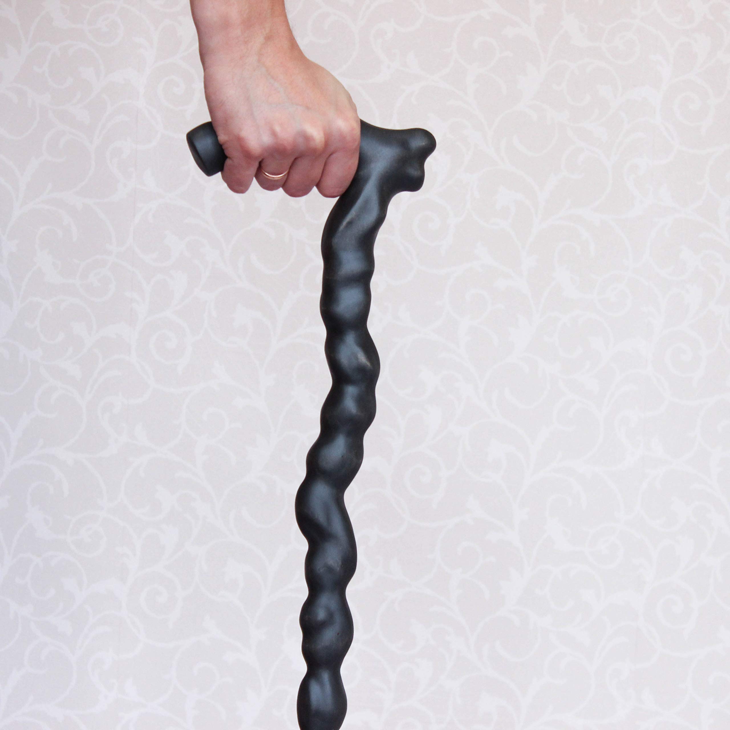 Hand Carved Original Wooden Cane - Custom Black Walking Stick for Hiking & Outdoor Activities - Perfect for Elderly Support, Fashion Accessory & Travel Aid