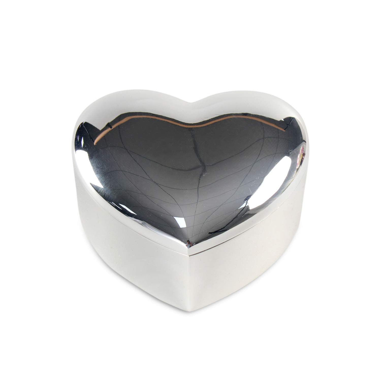 LASODY Silver Heart Keepsake Jewelry Box - Elegant Trinket Storage for Women & Girls, Perfect for Home Decor, Wedding Gifts & Jewelry Organization - Holds Rings, Necklaces & Small Treasures