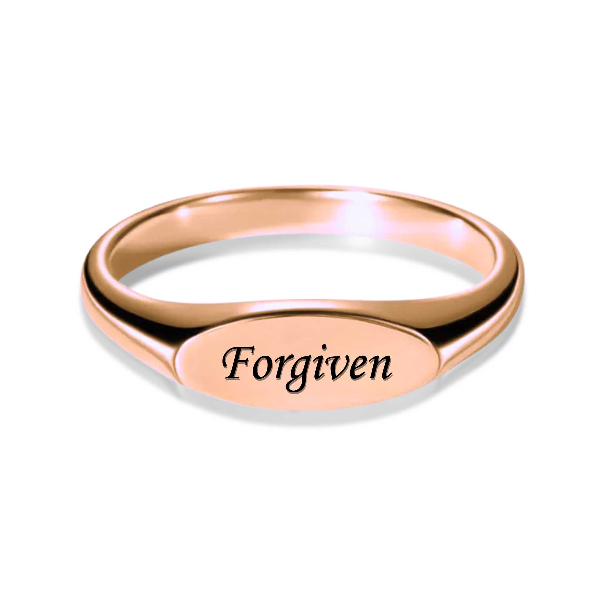 Forgiven Signet Ring in Gold, Silver & Rose Gold - Custom Made Jewelry (2-3 Weeks Delivery) - Perfect for Engagements, Weddings & Anniversary Gifts