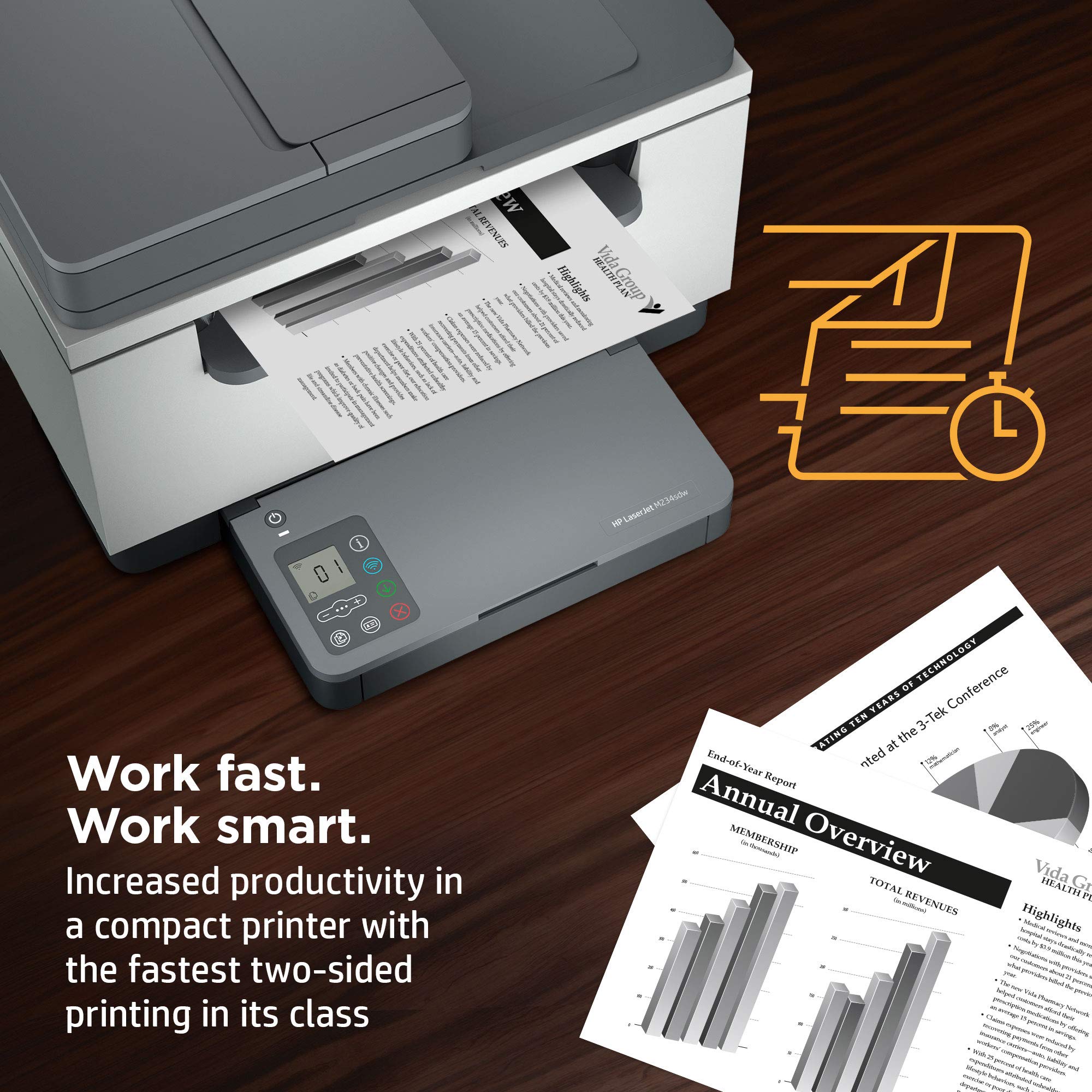 HP Laserjet MFP M234sdw Wireless Monochrome All-in-One Printer | Built-in Ethernet & Fast Duplex Printing | Instant Ink Ready | Ideal for Home Office & Small Business (Renewed) (6GX01F)