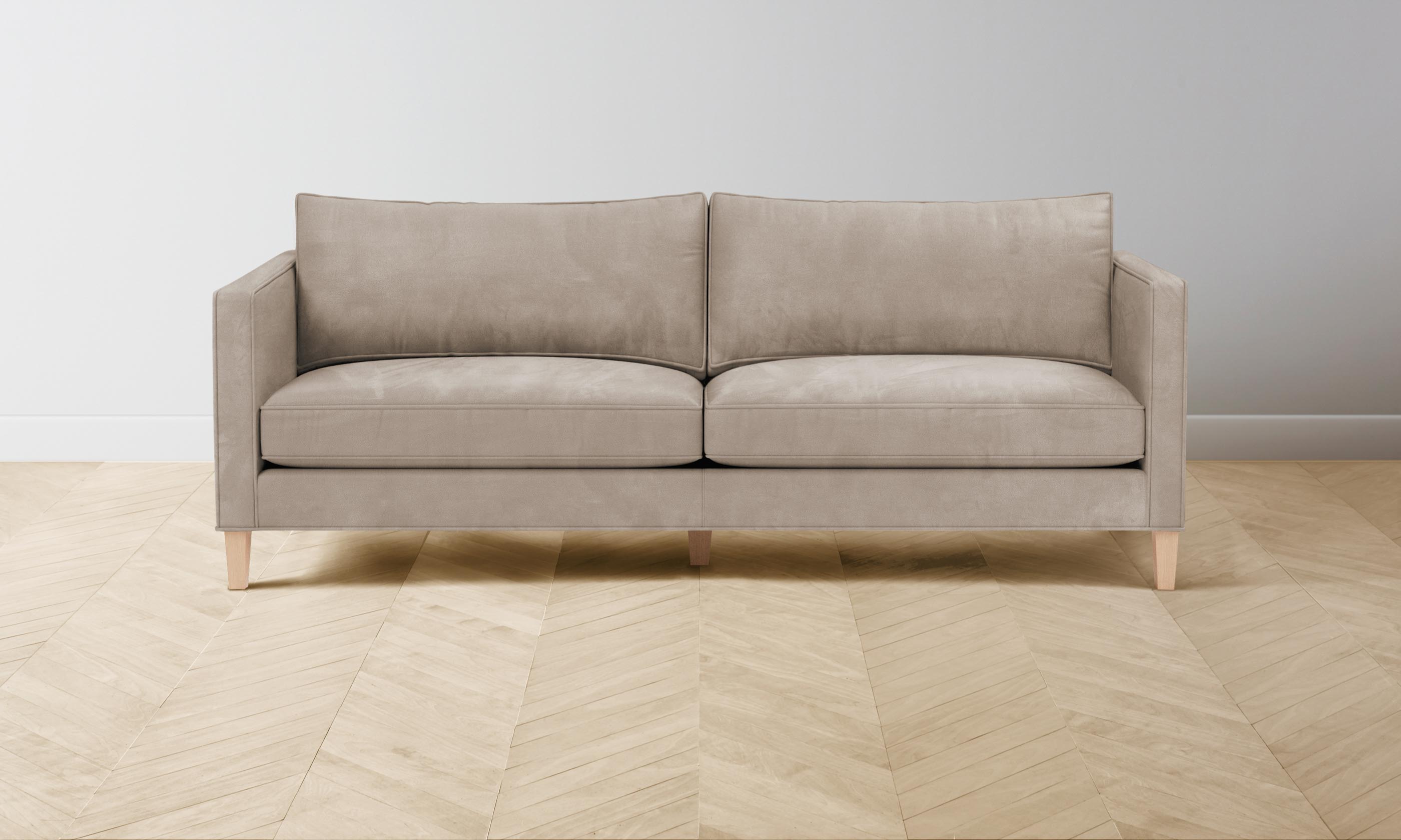 Premium Crosby Sofa - Genuine Nubuck Leather in Fawn Color - Perfect for Living Room, Lounge & Home Theater Seating