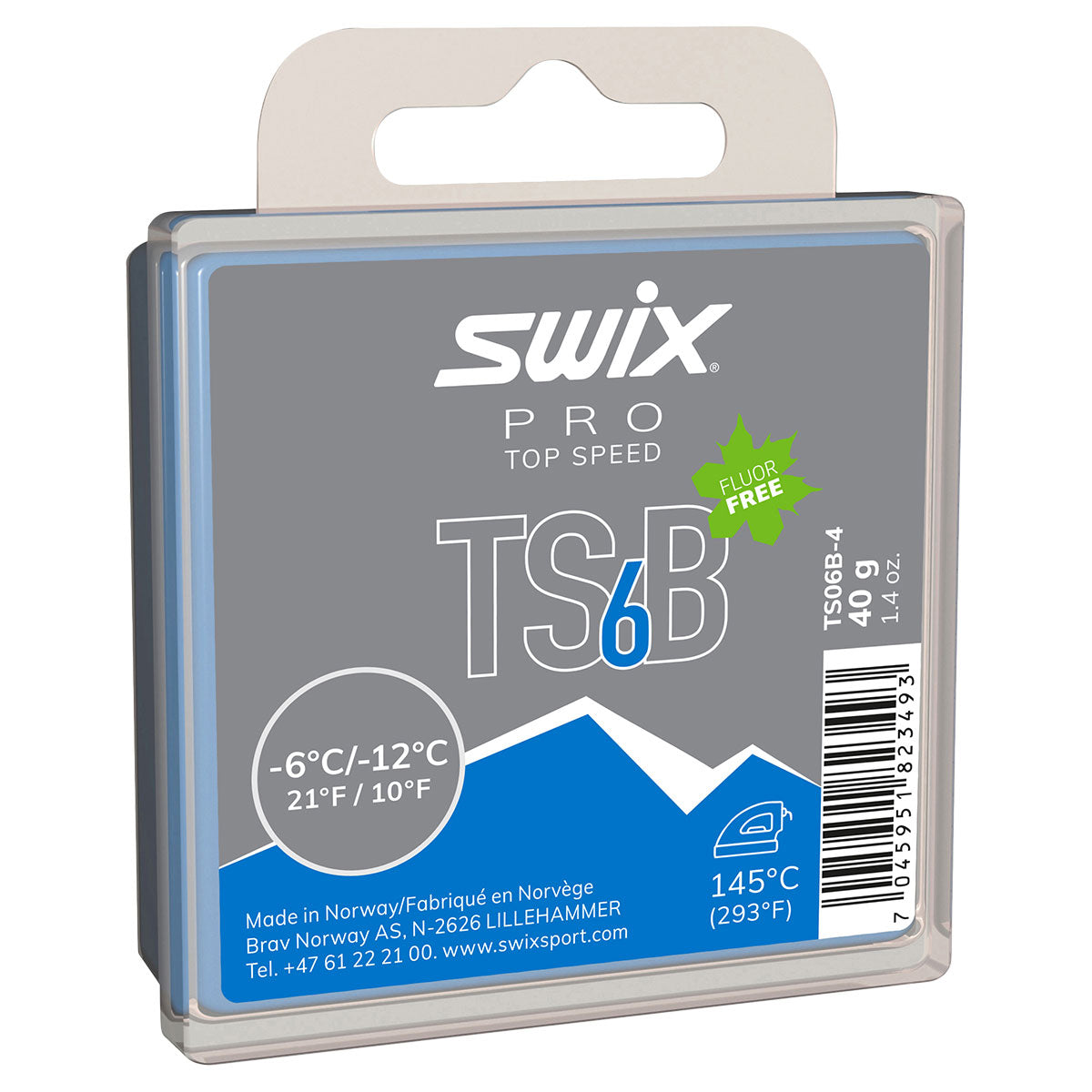 Swix PRO Top Speed Black (TSB) Ski Wax - High Performance Cold Weather Wax for Cross-Country & Alpine Skiing - Perfect for Racing & Training on Snow