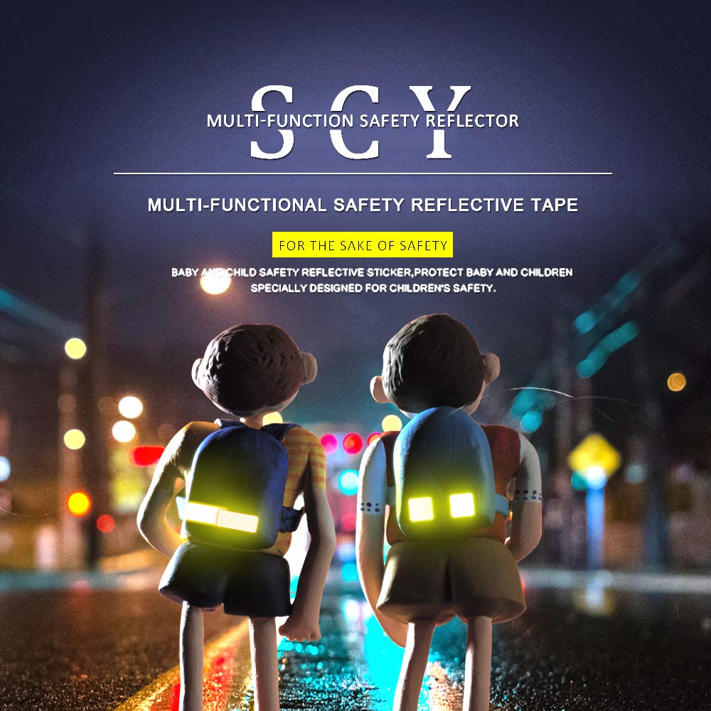 MAITE Star Shape Reflective Tape - Waterproof Self-Adhesive High Visibility Safety Tape (20 Pcs, Yellow) for Outdoor Gear, Bikes, Helmets & Emergency Kits