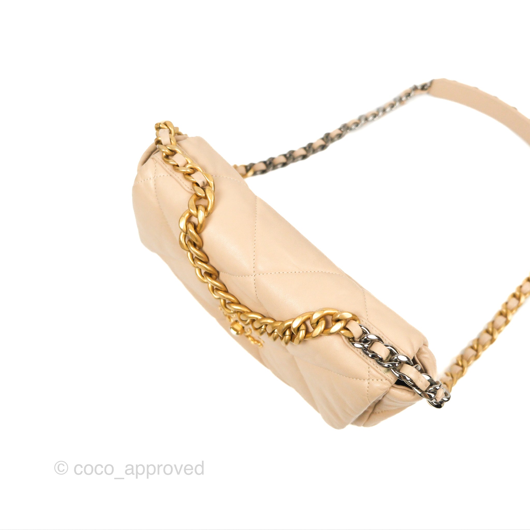 Chanel 19 Small Beige Handbag with Mixed Hardware - Luxury Crossbody Bag for Women, Perfect for Date Night & Special Occasions