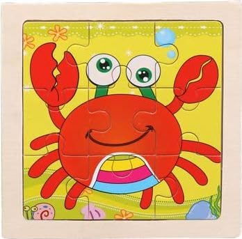 9-Piece Wooden Jigsaw Puzzle Set - Wildlife Animal Learning Toys for Toddlers & Preschool Kids (Pack of 6, SEA Animals) - Educational Montessori Toys for Early Childhood Development & Classroom Activities
