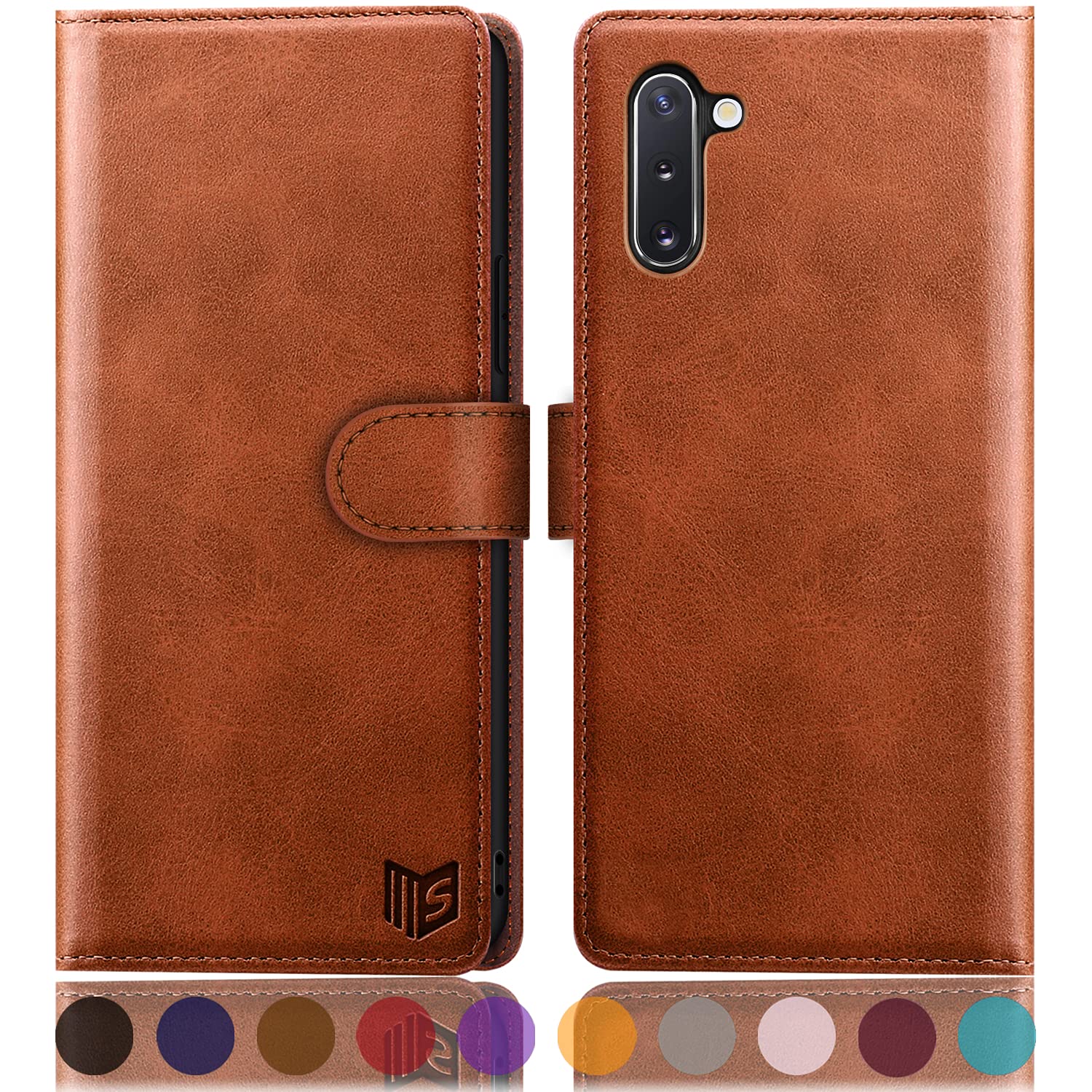 SUANPOT RFID Blocking Leather Wallet Case for Samsung Galaxy Note 10 (6.3