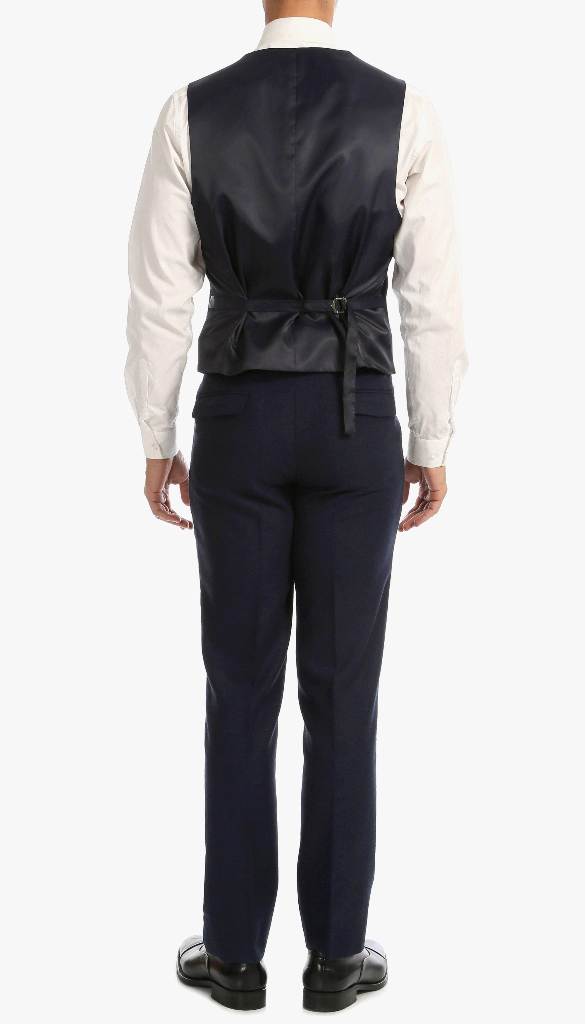 Tweed Men's Slim Fit 3 Piece Suit in Navy Blue | Formal Business Attire for Weddings & Office Wear