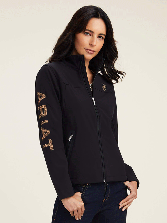 Ariat Women's New Team Softshell Jacket - Black | Water-Resistant Windbreaker for Outdoor Activities, Horseback Riding & Casual Wear