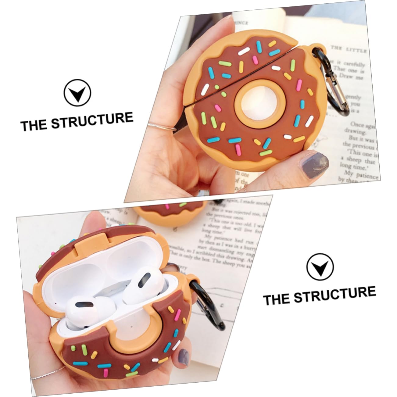 HEMOTON Doughnut-Shaped Earbuds Protective Case - Full Body Cover with Charging Port | Perfect for AirPods, Wireless Earbuds Storage & Travel Protection