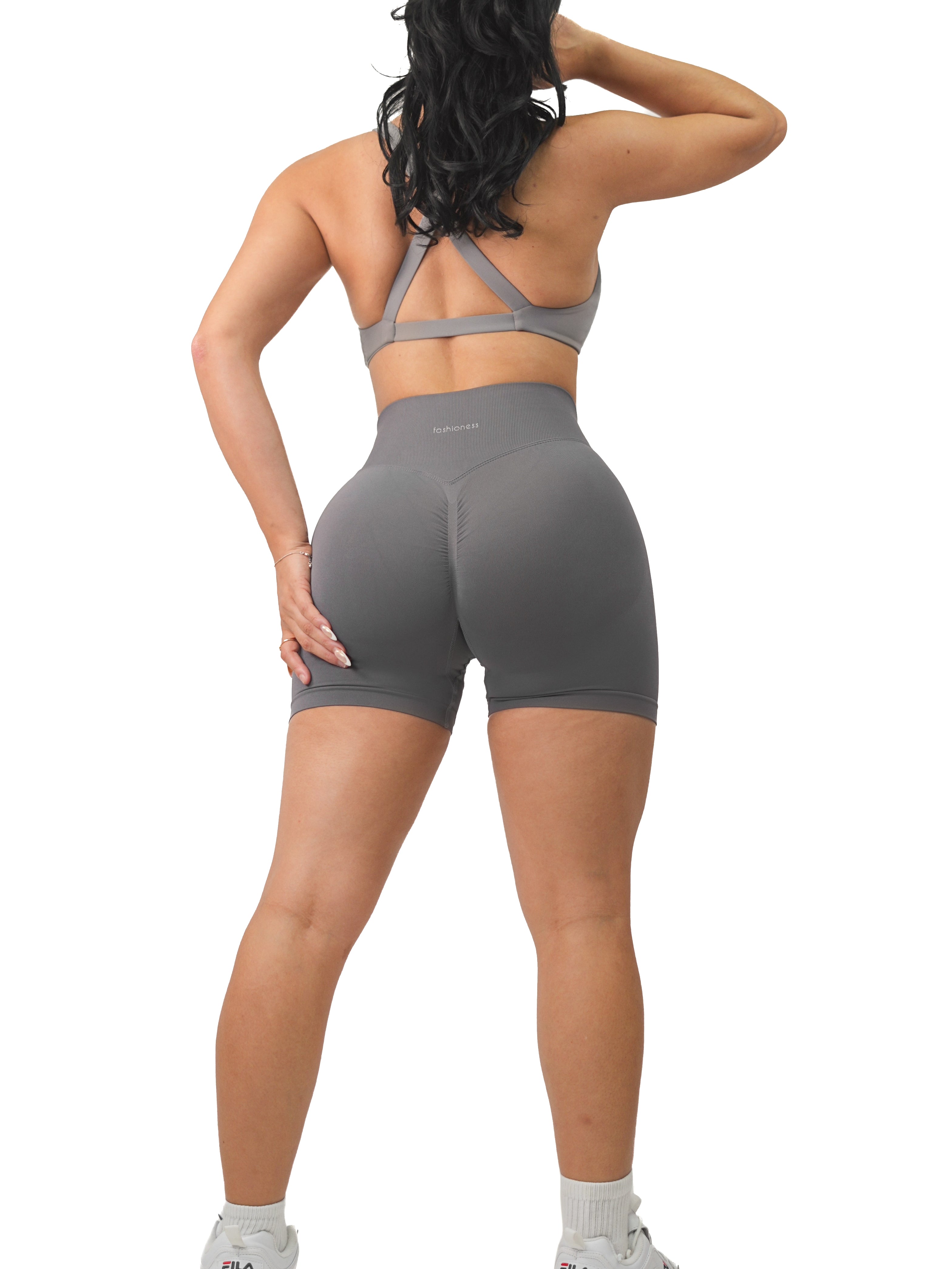 Seamless Booty Shorts for Women - High Waist Yoga Shorts (Gray) - Perfect for Workout, Yoga, Gym & Lounge Wear