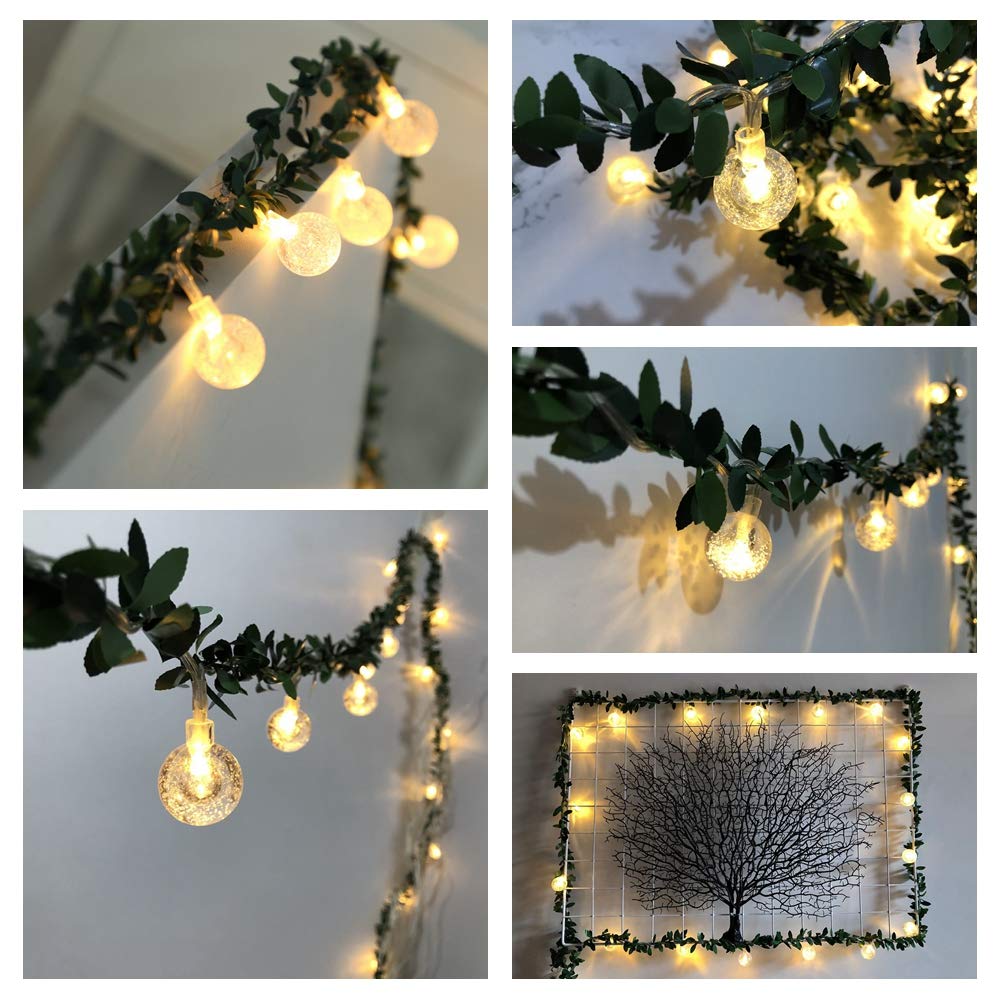 100 LED Globe String Lights 33ft - Waterproof Fairy Lights with Remote Control & Timer, 8 Lighting Modes for Indoor Outdoor Use - Perfect for Bedroom, Garden, Christmas Tree, Wedding, Party Decor (Warm White)