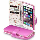 Apple iPhone 6 Plus / 6S Plus Wallet Case with Card Slots - Floral Pink Design for Women, Perfect for Everyday Use & Travel Protection