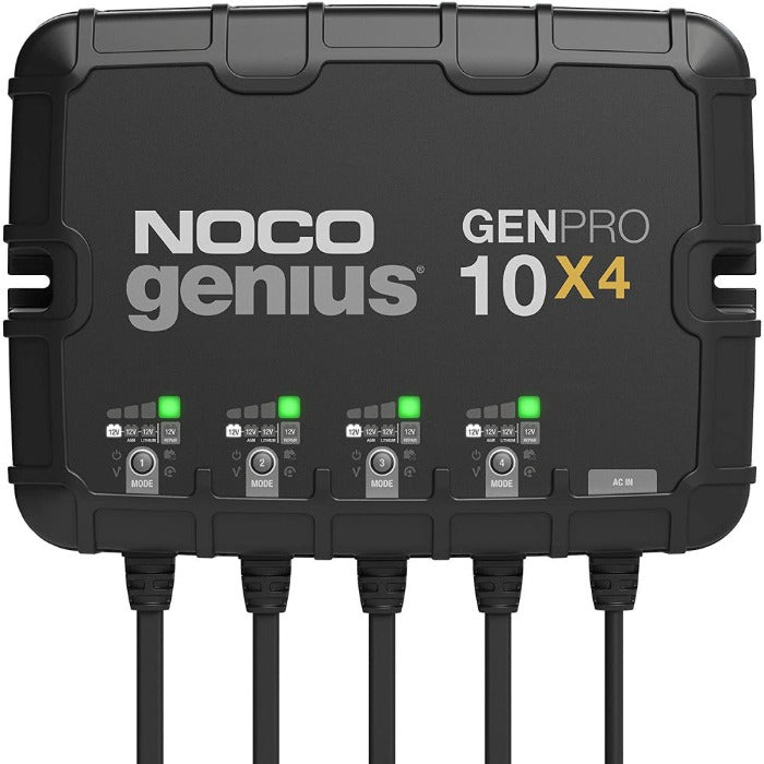 NOCO GenPro 10x4 12V 40A 4-Bank Smart Battery Charger - Automatic On/Off for Cars, Boats, RVs & All Battery Types (AGM, Lithium, Gel) - Perfect for Garage, Marine & Off-Grid Power Maintenance