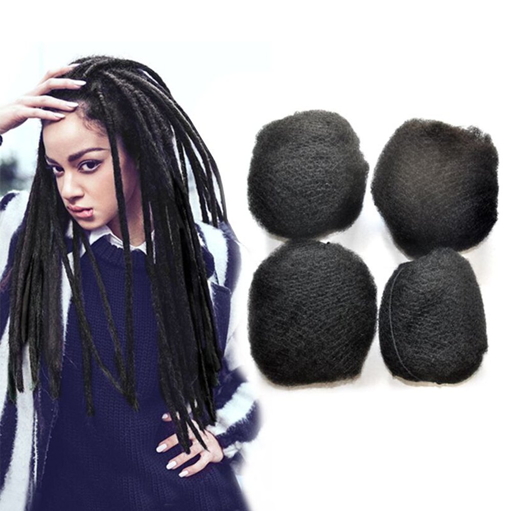 YONNA 4-Piece Afro Kinky Bulk Hair Bundle - 100% Human Hair for Dreadlocks & Twist Braids (14 Inch, Off Black #1B) | Perfect for Protective Styles & Natural Hair Extensions
