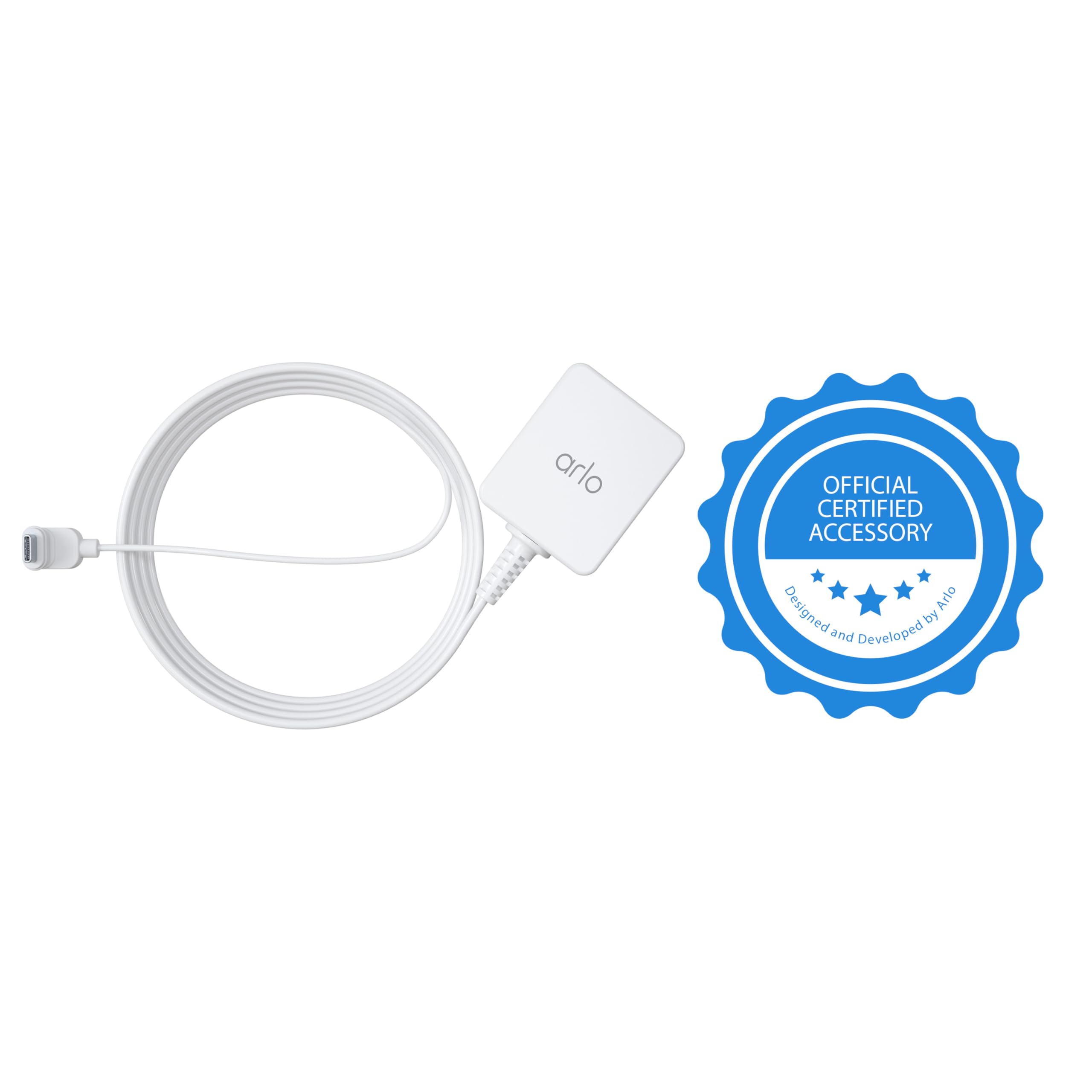 Arlo Essential Outdoor Charging Cable 25ft - Certified Accessory for Arlo Essential & XL Outdoor Cameras (2nd Gen) - Weatherproof Power Cord - Perfect for Home Security & Surveillance Systems - White (VMA5700)