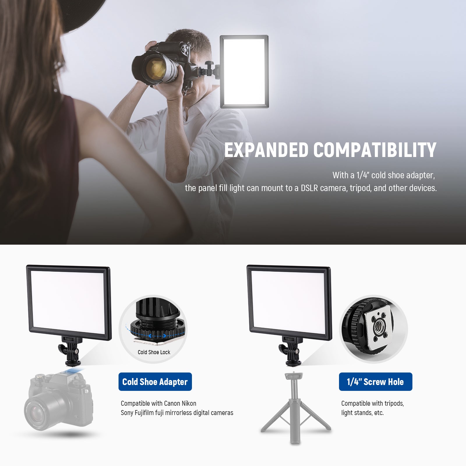 NEEWER NL 116AI Bi-Color 9 LED Video Light Panel - Professional Dimmable Lighting for Photography, Videography & YouTube Studio Setup