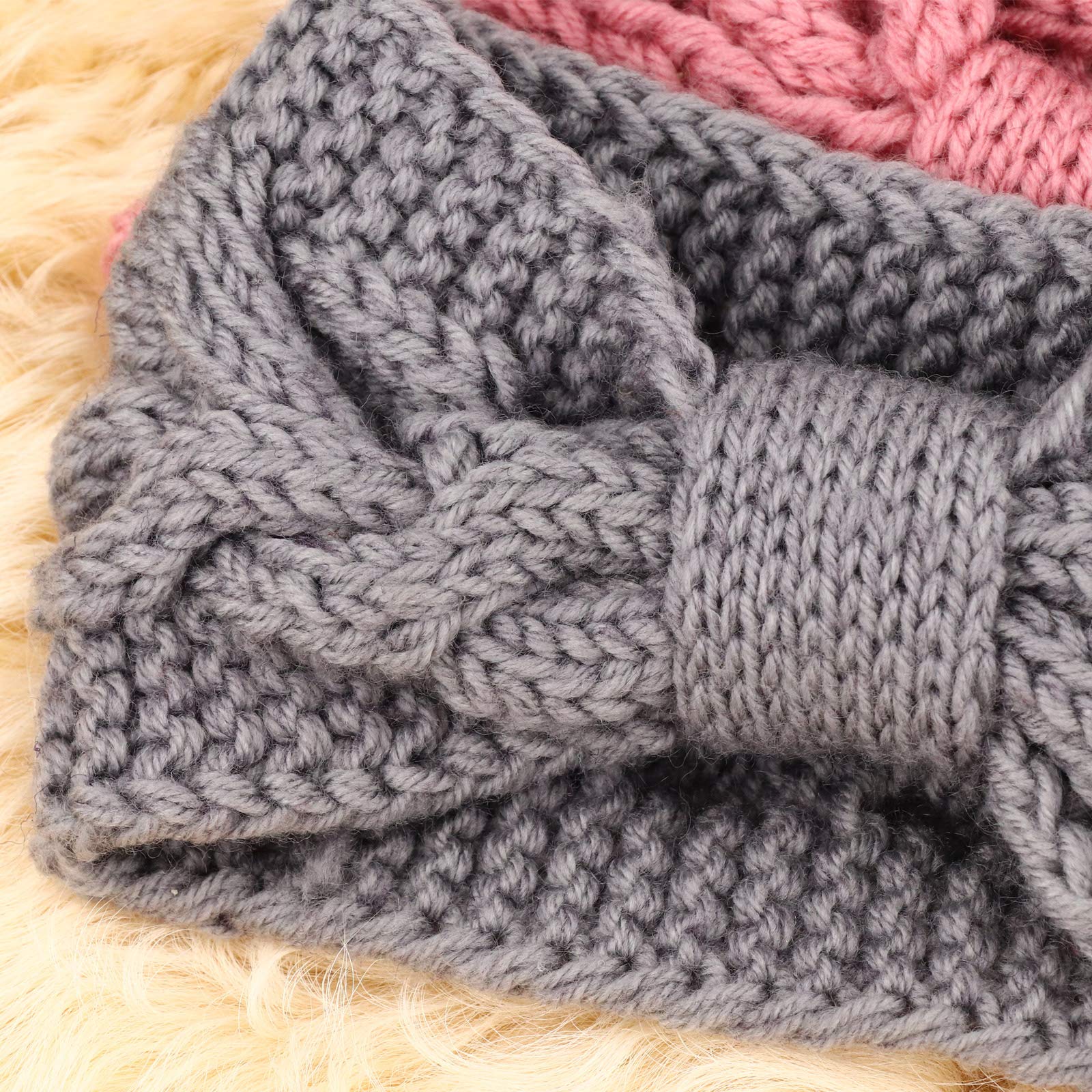 DRESHOW Women's Crochet Ear Warmer Headband - Soft Knit Stretchable Winter Headband for Women - Perfect for Skiing, Running, and Cold Weather Outdoor Activities