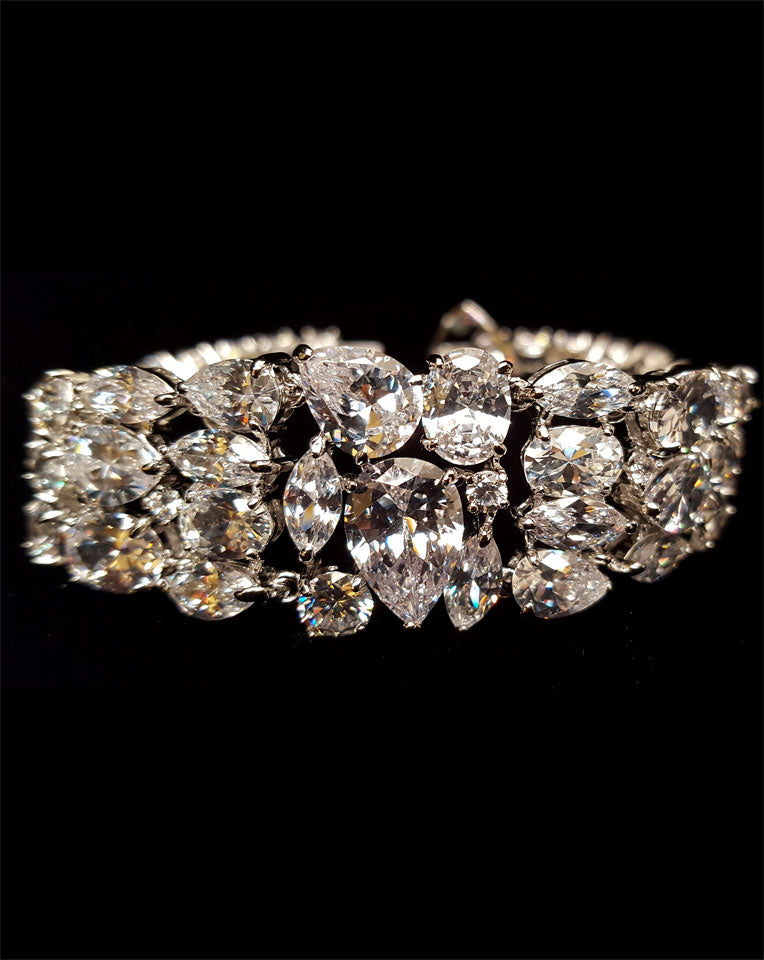 Exclusive Kezani Kelly Multi-Shaped Crystal Bridal Bracelet – New Arrival for Weddings, Prom & Special Occasions