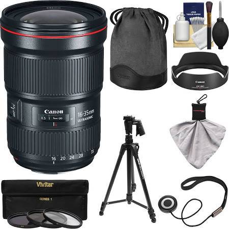 Canon EF 16-35mm f/2.8L III USM Wide Angle Zoom Lens with 3-Piece Filter Kit (UV/CPL/ND8) & Professional Tripod - Perfect for Landscape, Architecture and Travel Photography