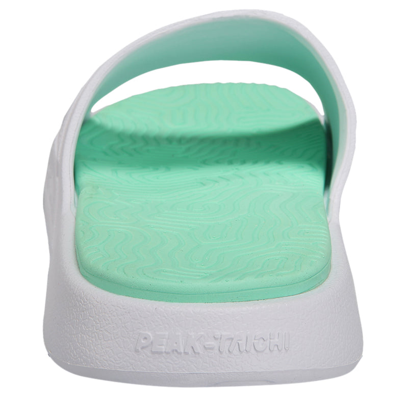 PEAK Unisex Taichi Slides 1.0 - Comfortable Indoor/Outdoor House Slippers for Men & Women - White & Light Green - Perfect for Yoga, Meditation and Relaxation at Home