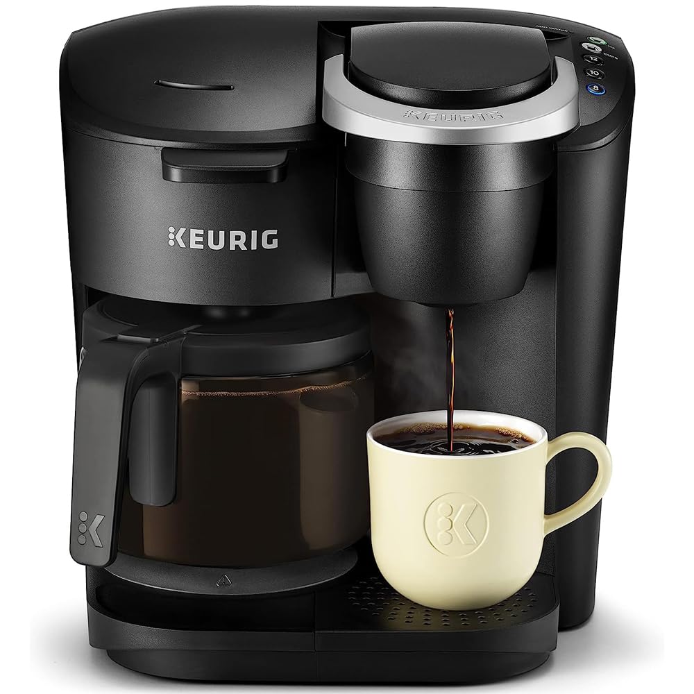 Keurig K-Duo Essentials 2-in-1 Coffee Maker | Single-Serve K-Cup Pod & 12-Cup Carafe Brewer | Certified Renewed | Perfect for Home, Office & Entertaining