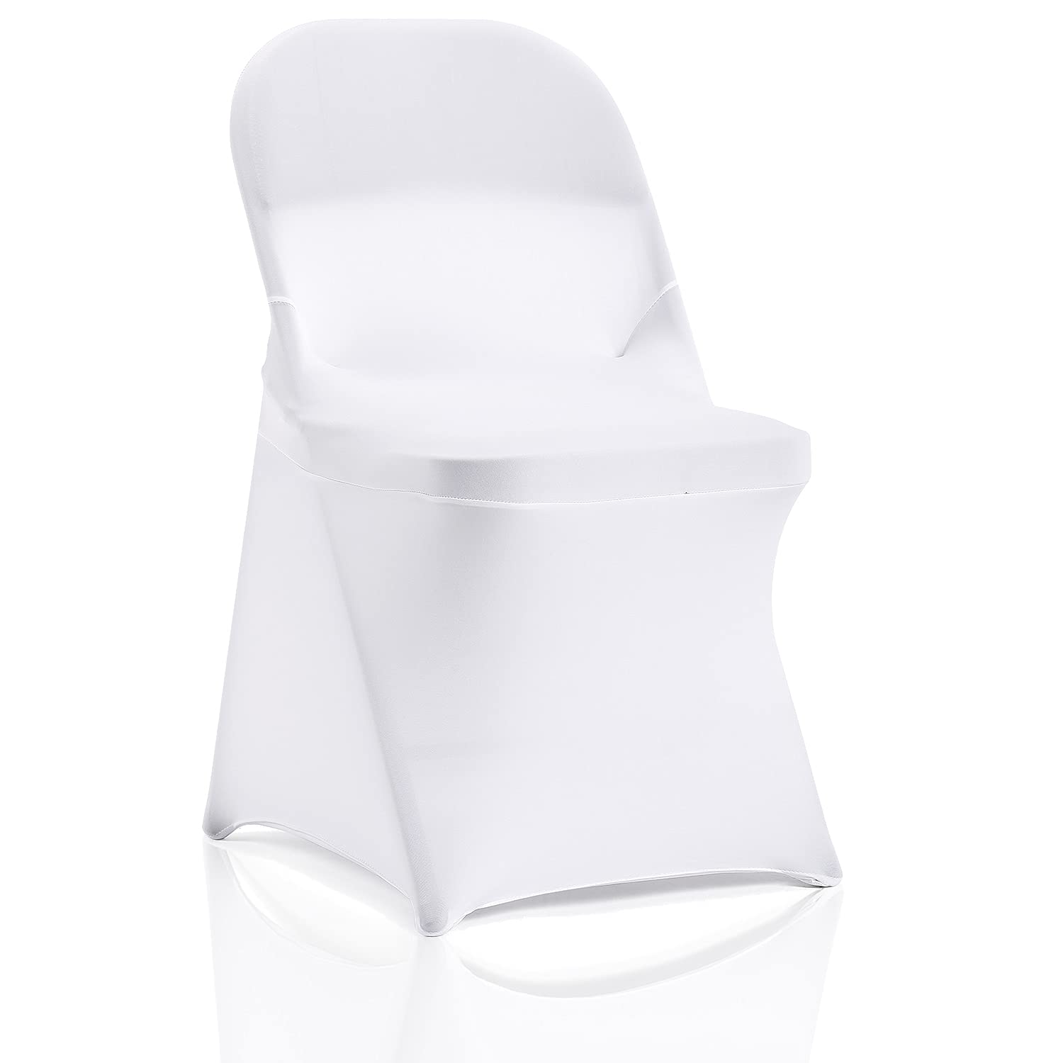 100 PCS White Stretch Spandex Chair Slipcovers - Elastic Dining Room Chair Covers Protector for Wedding, Banquet, Party & Home Decor | Fits Folding Chairs, Perfect for Events & Daily Use