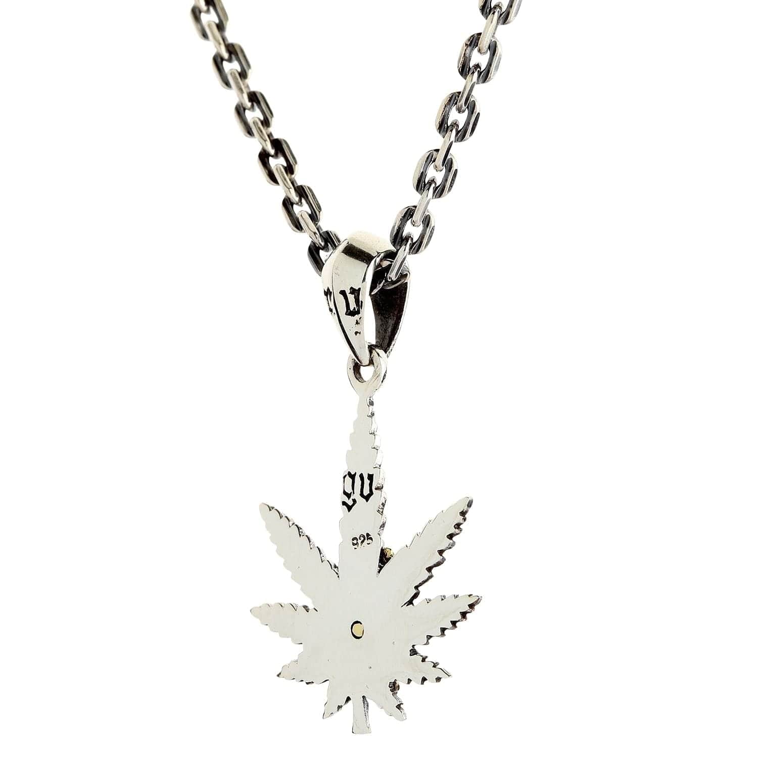 Praying Hands Marijuana Sterling Silver Pendant Necklace - Religious & Spiritual Jewelry for Cannabis Lovers - Perfect for Meditation, Gifts & 420 Celebrations