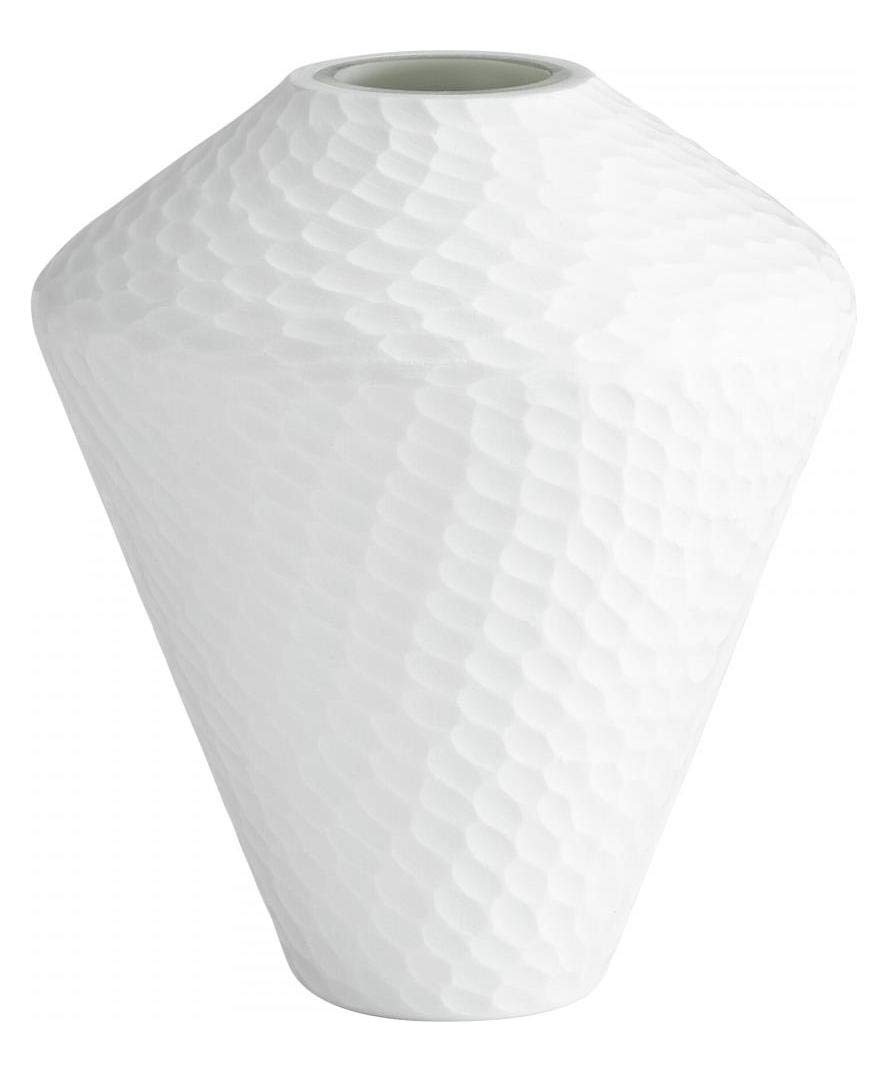 11.5 Inch Tall White Buttercream Glass Vase - Elegant Centerpiece for Weddings, Home Decor & Floral Arrangements