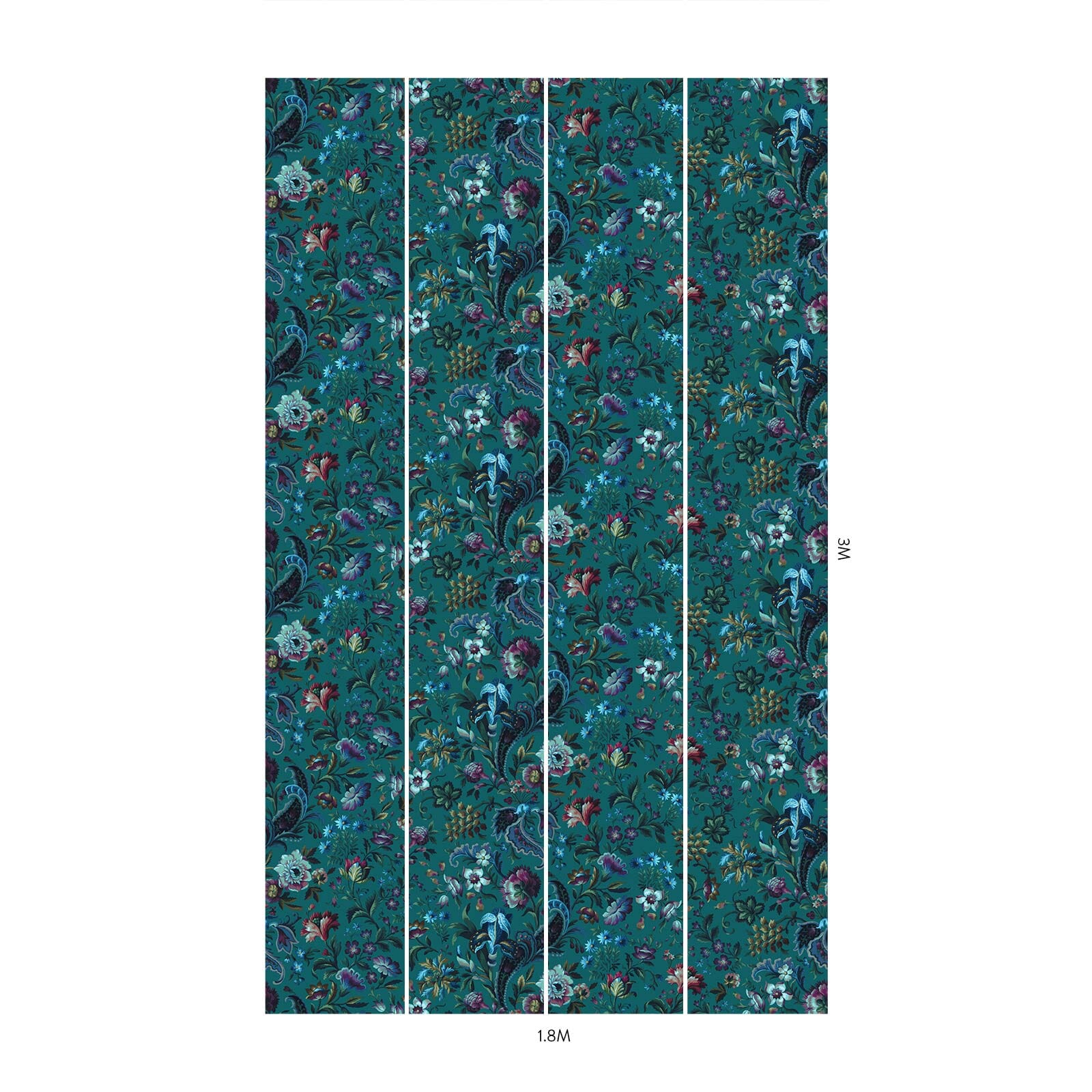 FLORIKA Premium Self-Adhesive Wallpaper - Petrol Blue Peel and Stick Wallpaper for Bedroom, Living Room, and Home Decor | Easy to Install & Removable