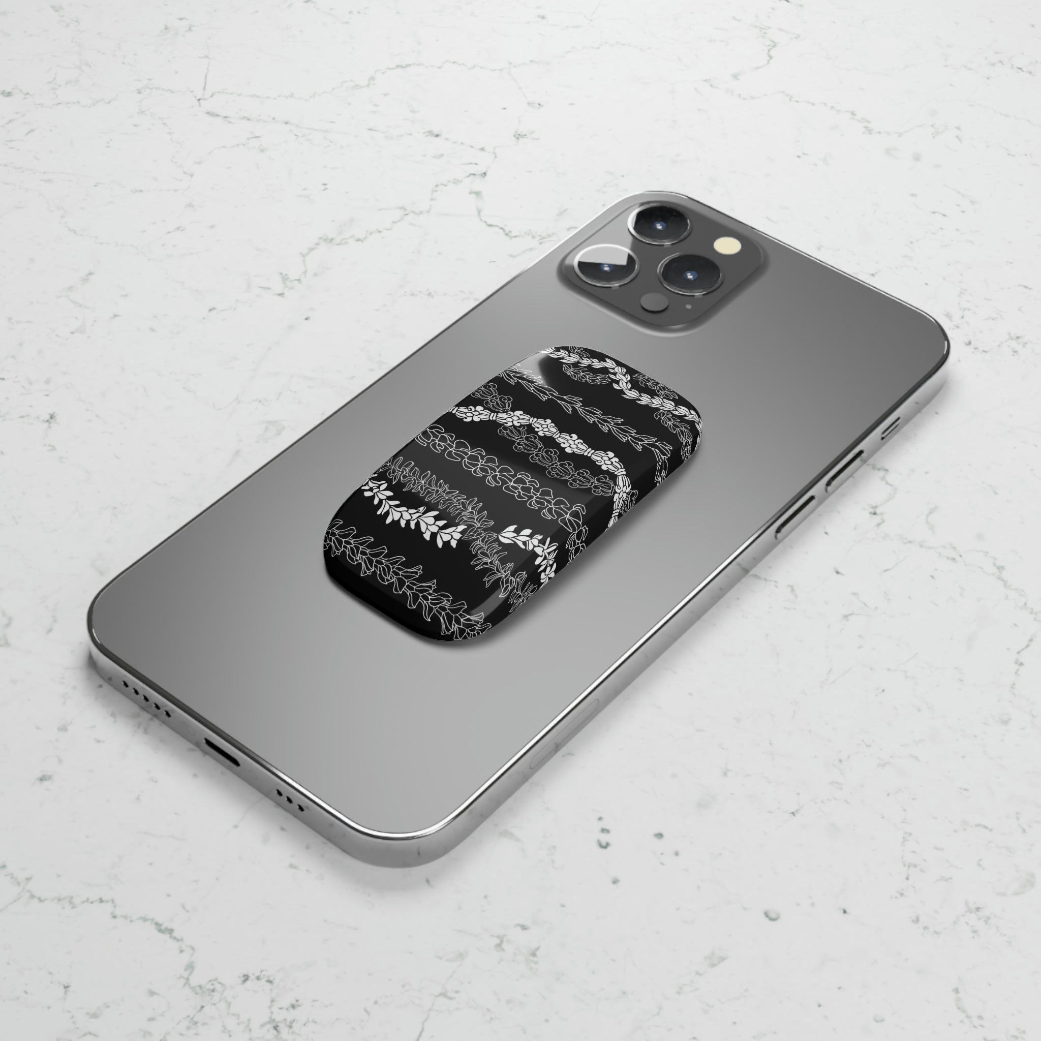 Forever Lei 'Ele'ele Phone Grip with Click-On Function - Secure & Stylish Phone Holder for One-Handed Use, Perfect for Commuting, Shopping, and Outdoor Activities