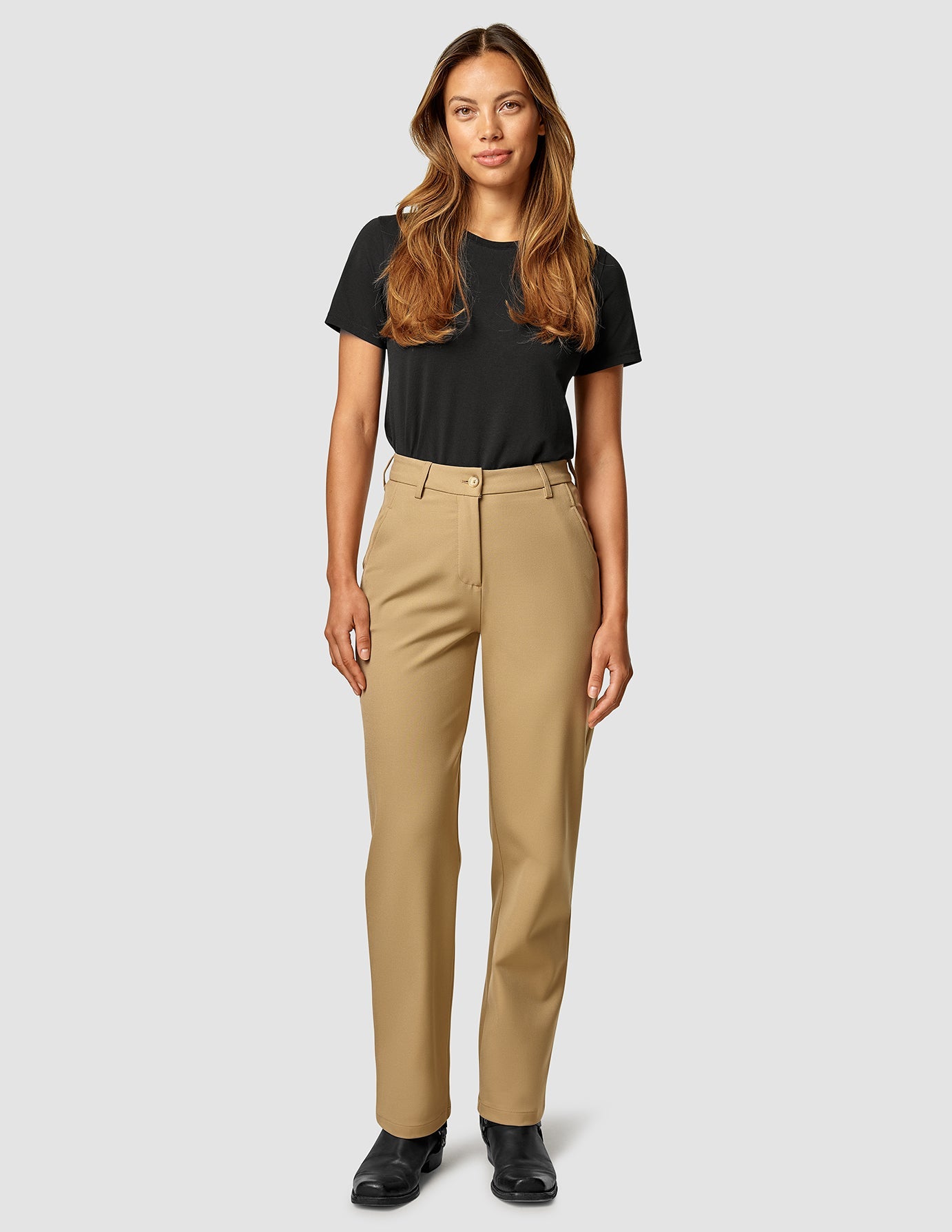 Essential Straight Fit Pants in Caramel - Perfect for Casual Wear, Office & Everyday Comfort