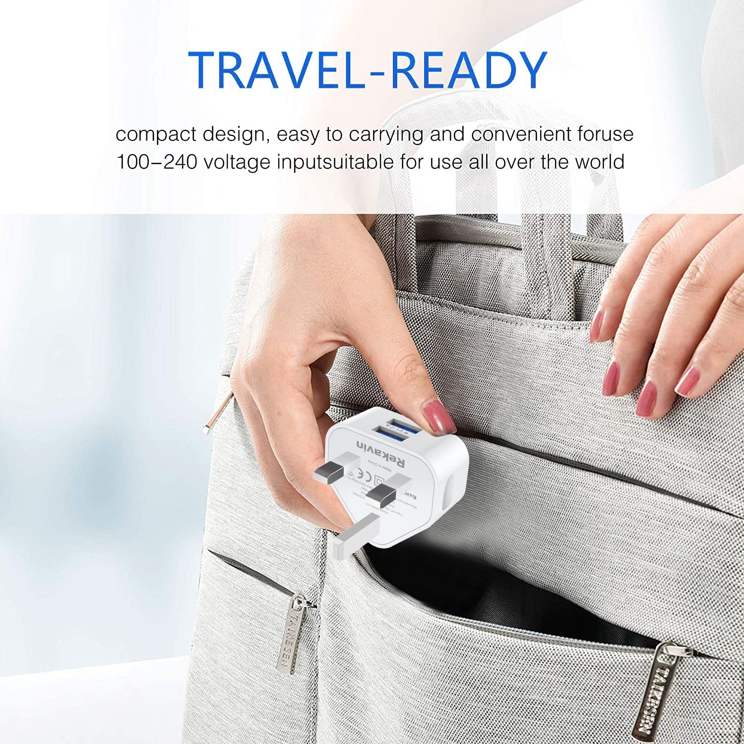 2-Pack Dual USB Wall Charger UK Plug - 5V 2.1A Fast Charging Adapter with Smart IC for iPhone 15/14/13/12/11/XS/XR/X/8/7/6, iPad Pro 2018, Samsung Galaxy & Other Smartphones - Perfect for Home, Office & Travel Charging