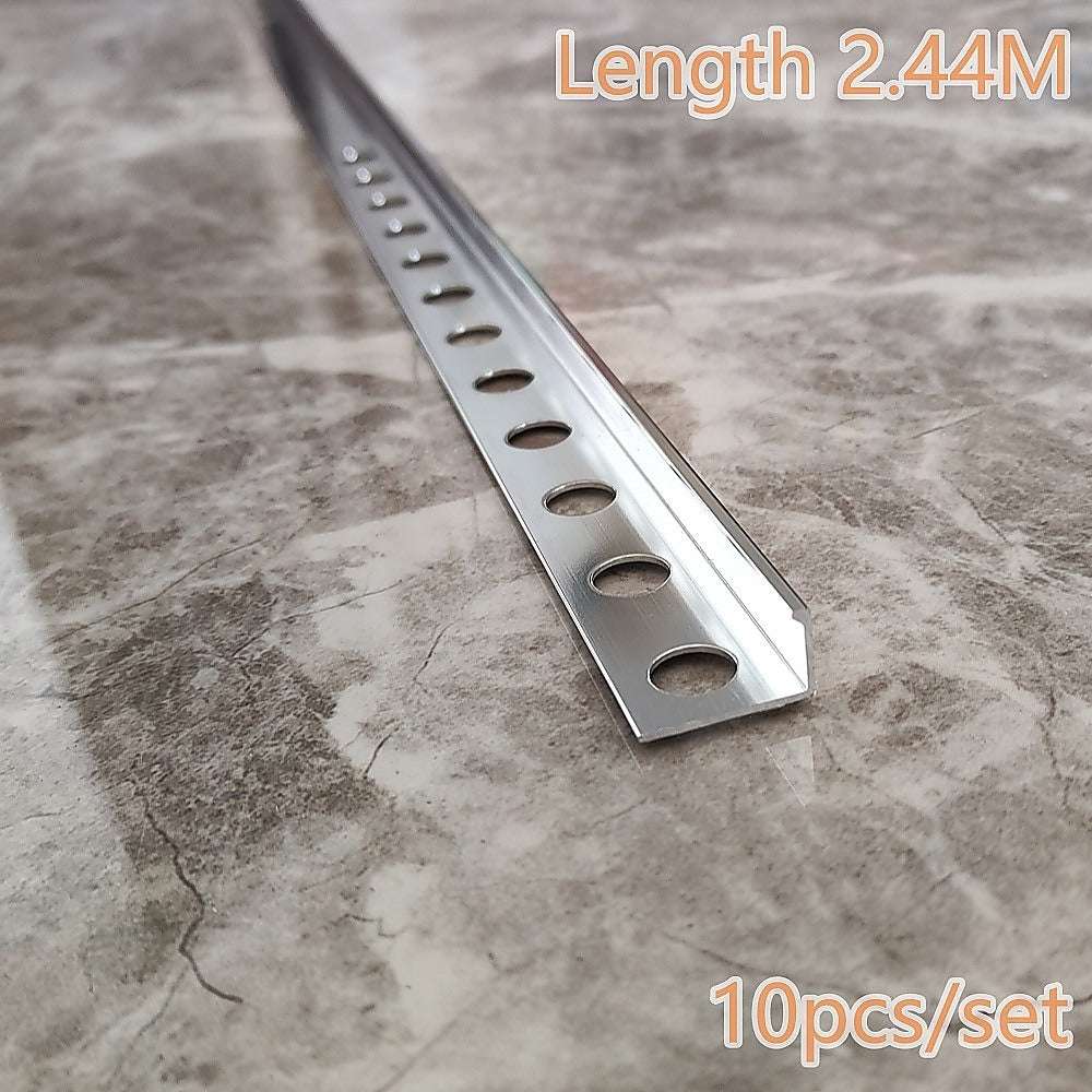 10 Pack Heavy Duty L-Shaped Aluminum Tile Edge Trim 10mm - Perfect for Bathroom, Kitchen & Shower Tiling Projects