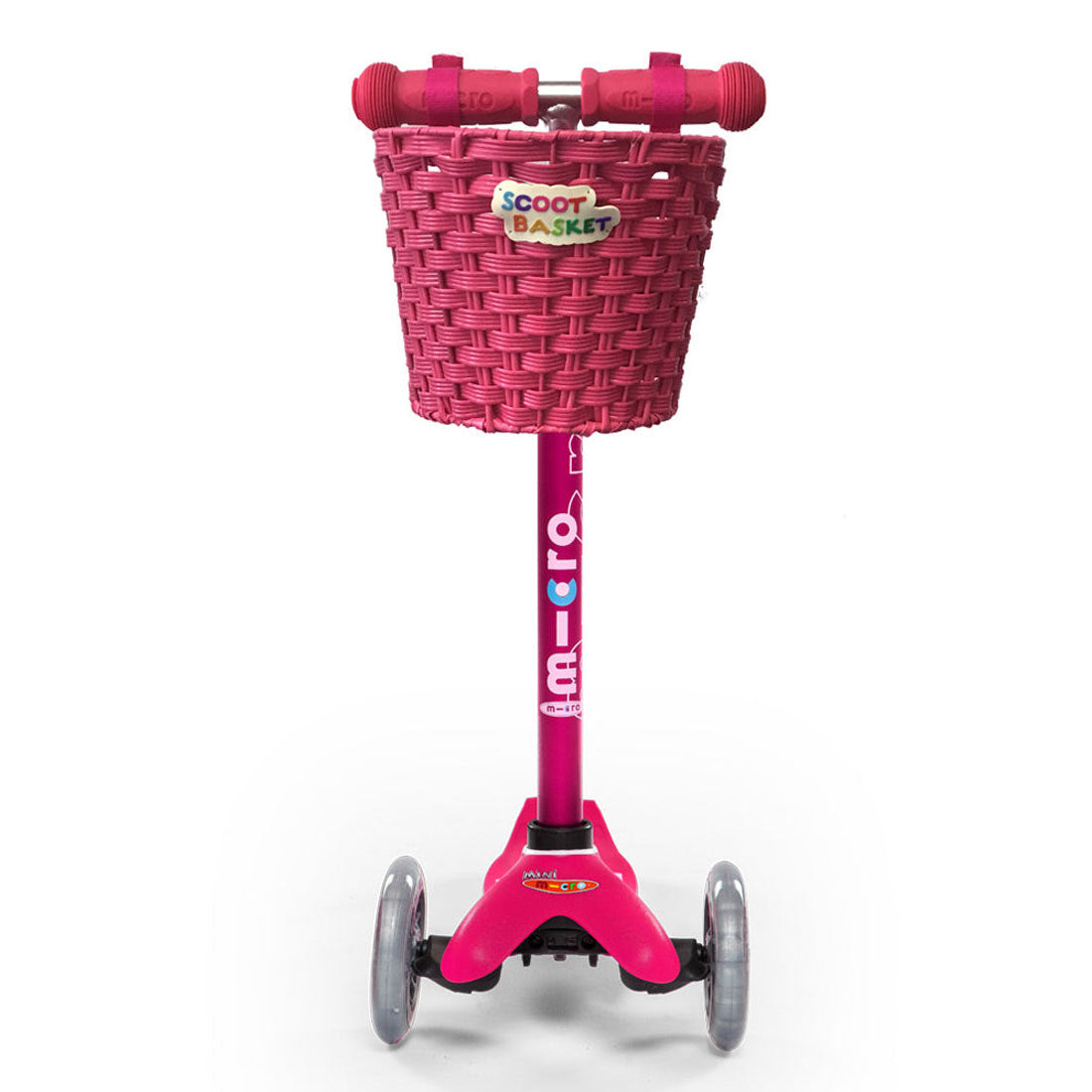 Pink Micro Scooter Basket for Kids - Lightweight & Durable Front Basket for Scooters - Perfect for School, Park Rides & Errands