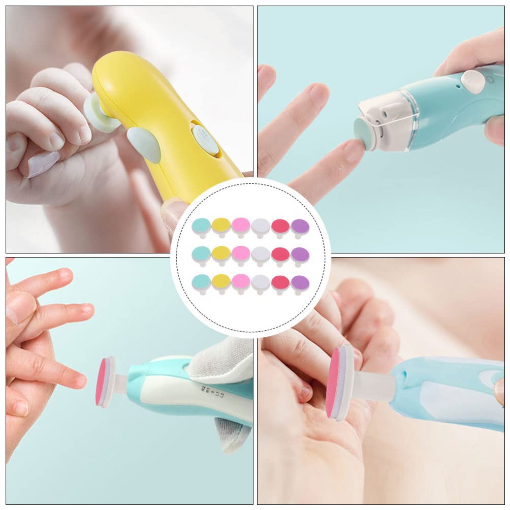 18-Piece Electric Nail File Replacement Pads Set - Nail Grinding Heads & Buffing Pads for Manicure, Pedicure & Nail Care - Compatible with Most Electric Nail Trimmers - Perfect for Home Salon, DIY Nail Art & Professional Use