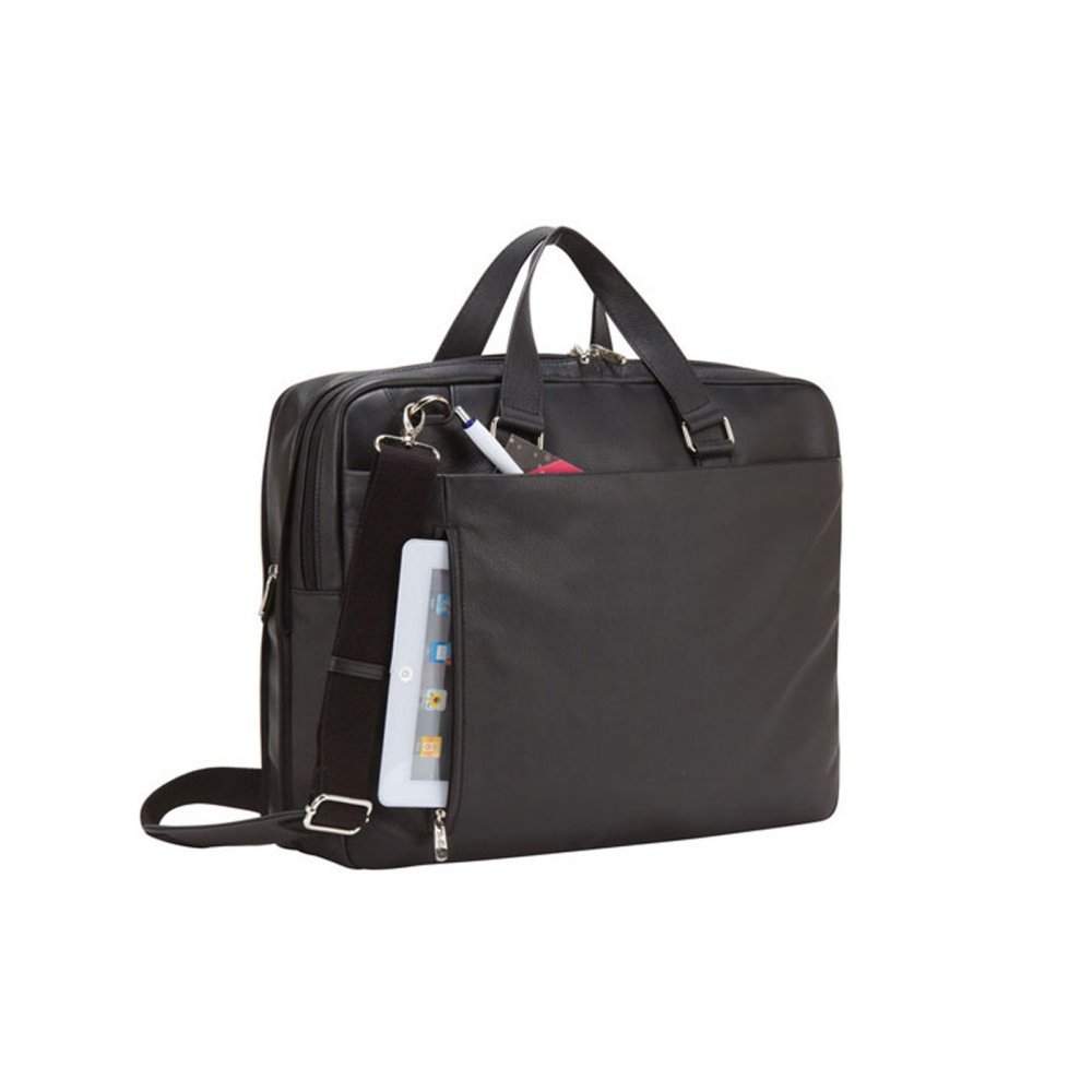 Bellino G6254 Executive Leather Expandable Business Laptop Briefcase with Zip Closure - Perfect for Office, Travel & Professional Meetings