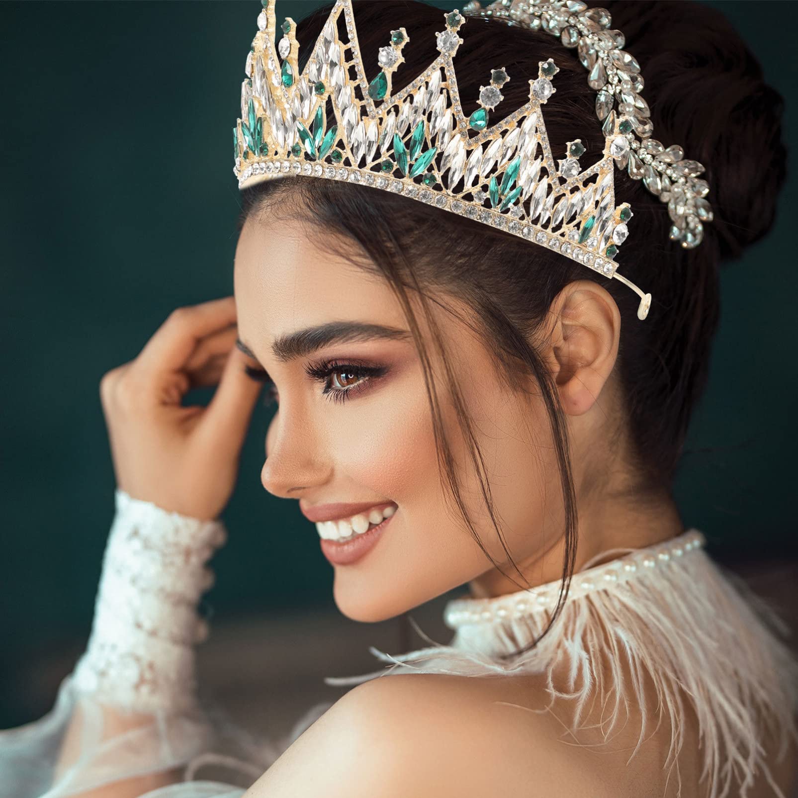 FOMIYES Bridal Crown - Elegant Wedding Hair Accessories for Bride, Women's Tiara, Birthday & Cosplay Crown, Alloy Headband for Miss & Wedding Dress | Perfect for Bridal Showers, Bachelorette Parties & Special Occasions