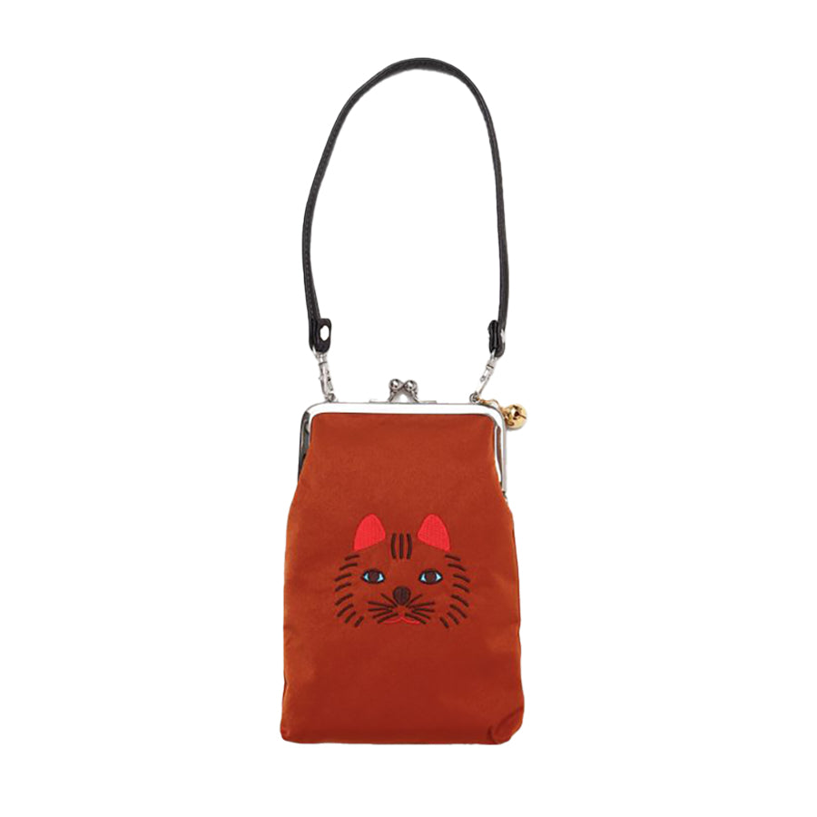 AMINA Lucky Cat Phone Pouch - Cute Japanese Maneki Neko Design Cell Phone Case (72g) - Perfect Gift for Tea Lovers & Anime Fans