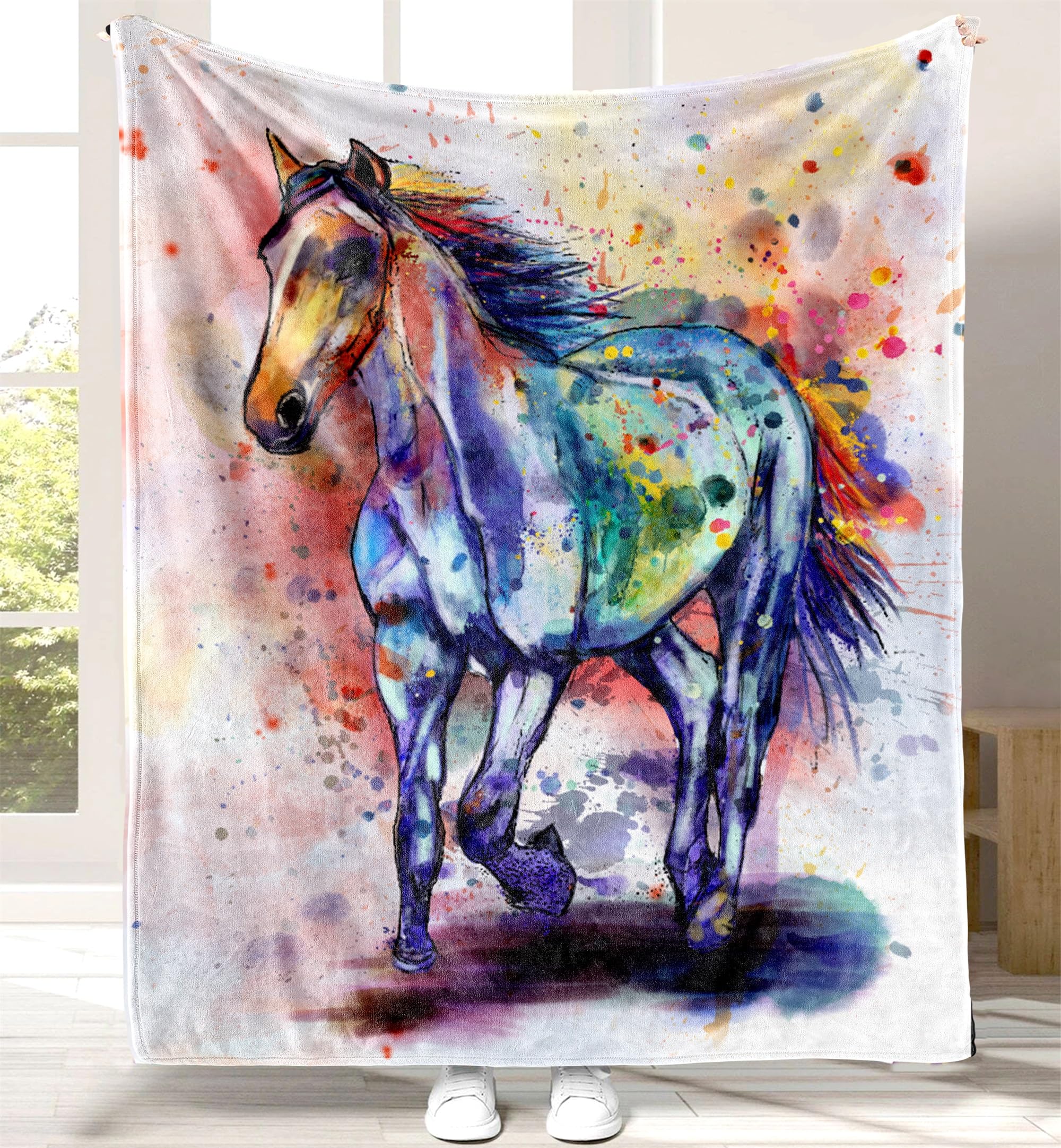 Premium Horse Blanket - Soft & Cozy Throw for Girls, Boys, Women & Men - Perfect Gift for Birthday, Outdoor & Couch Use - Horse Lover's Gift for All Ages
