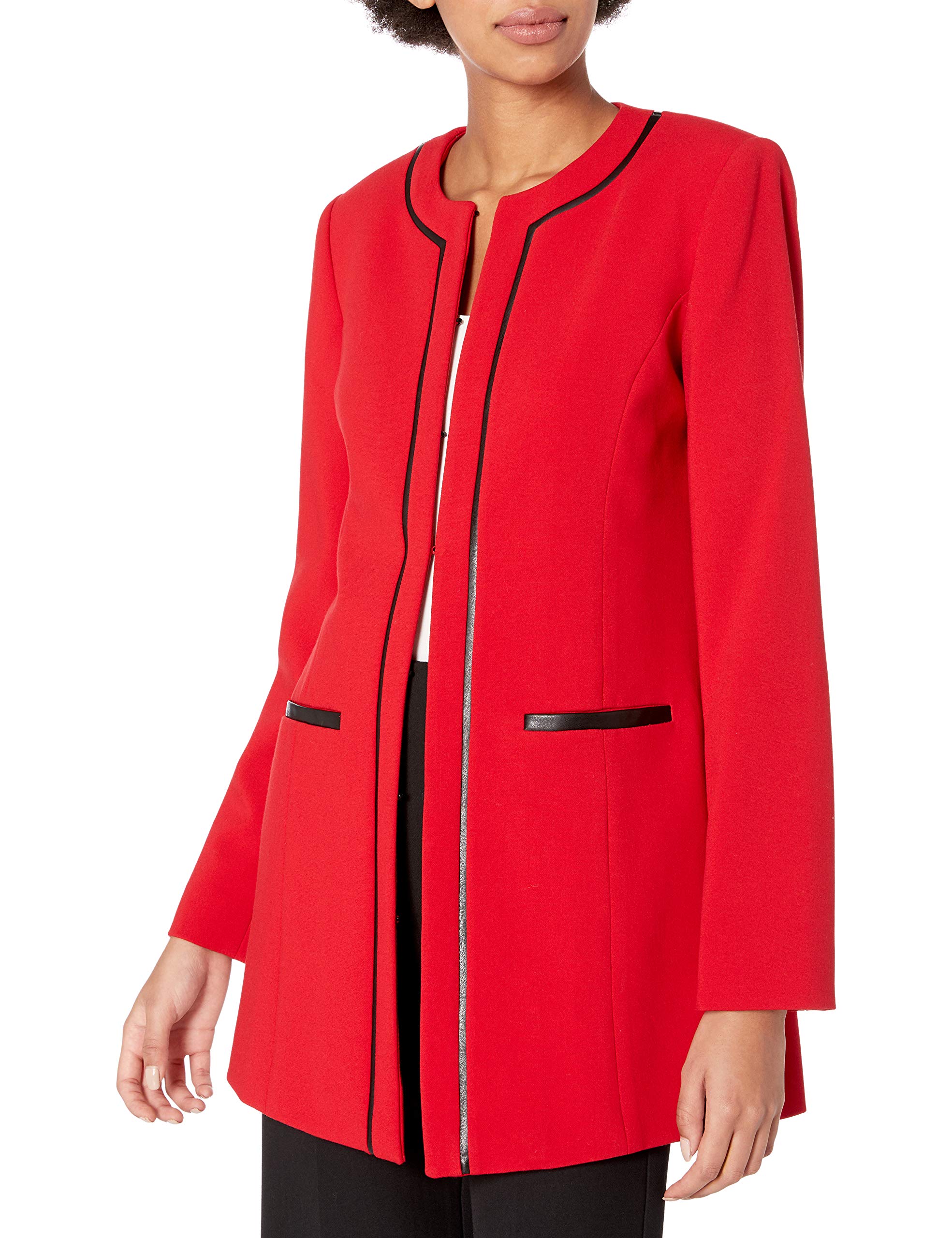 Karl Lagerfeld Women's Long Sleeve Blazer Jacket - Classic Tailored Coat for Office, Business & Formal Occasions