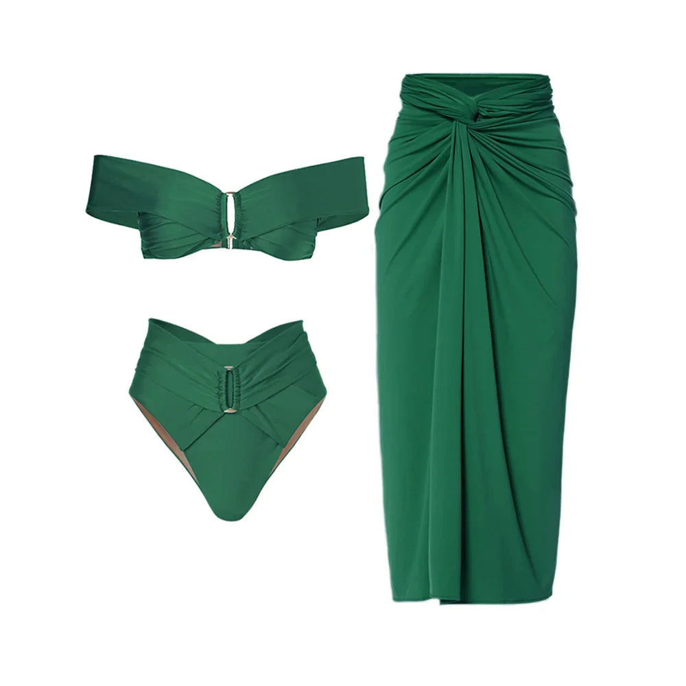 Vintage Designer Bikini Set for Women - 2 Piece Swimsuit with Cover Up - Stylish Beachwear & Bathing Suit for Summer, Surfing & Holiday Vacations - Perfect for Pool Parties, Beach Getaways & Tropical Resorts