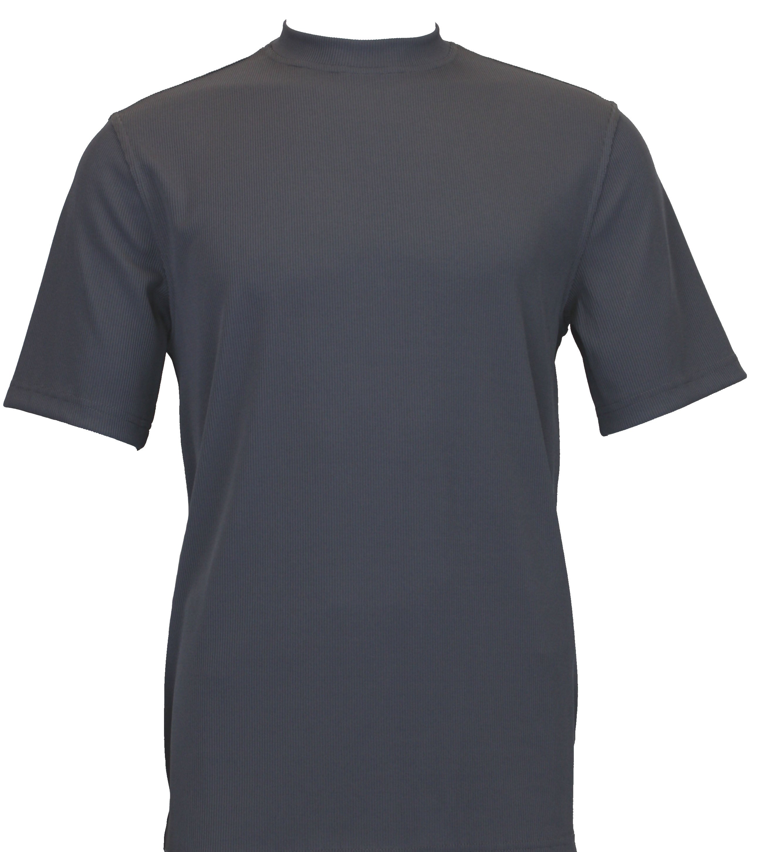 Bassiri Short Sleeve Mock Neck Charcoal T-Shirt 218 | Men's Casual Slim Fit Tee for Everyday Wear, Gym & Street Style