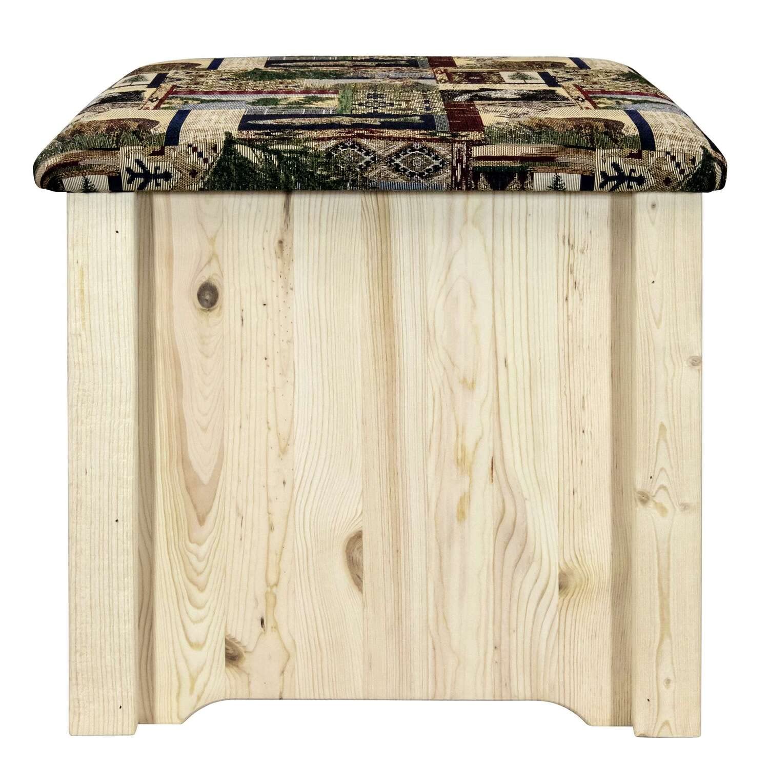 Montana Woodworks Homestead Collection Upholstered Storage Ottoman - Unfinished DIY Furniture for Living Room, Bedroom & Home Decor