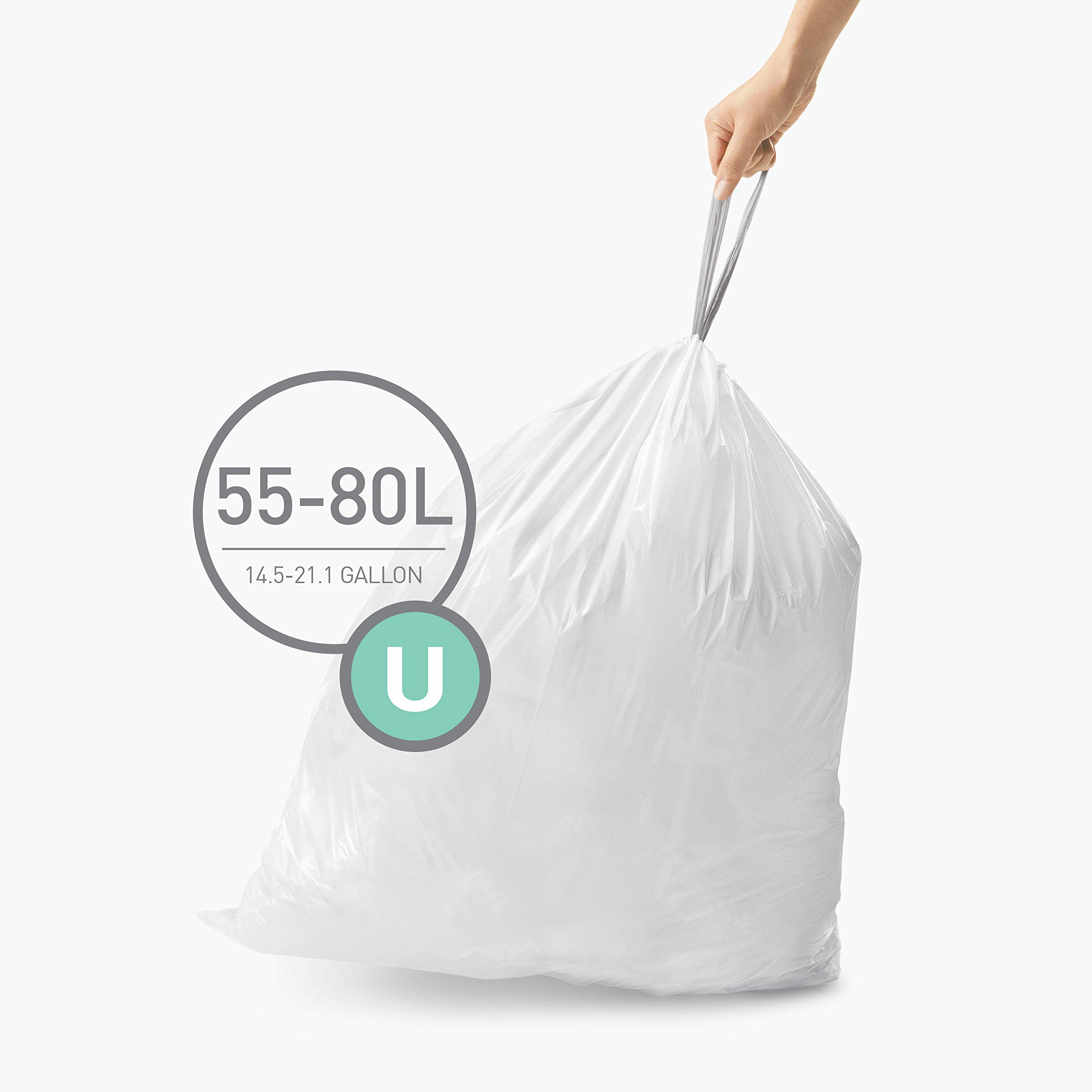 SimpleHuman 55L Rectangular Step Trash Can with Custom Fit Liners - Durable Kitchen Garbage Bin for Home, Office & Commercial Use