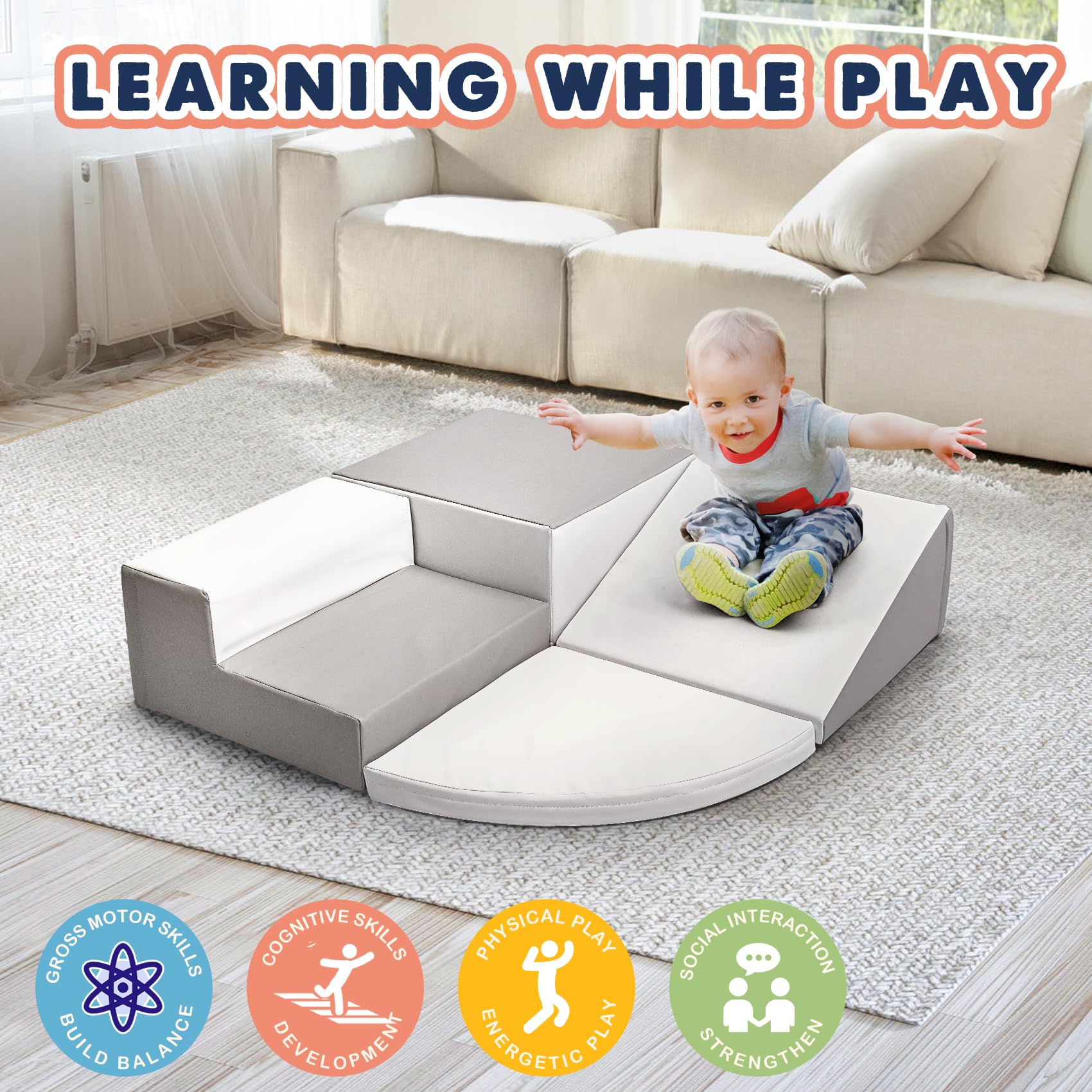 **4-Piece Non-Toxic Toddler Climbing Toys Set for Ages 1-3 – 40