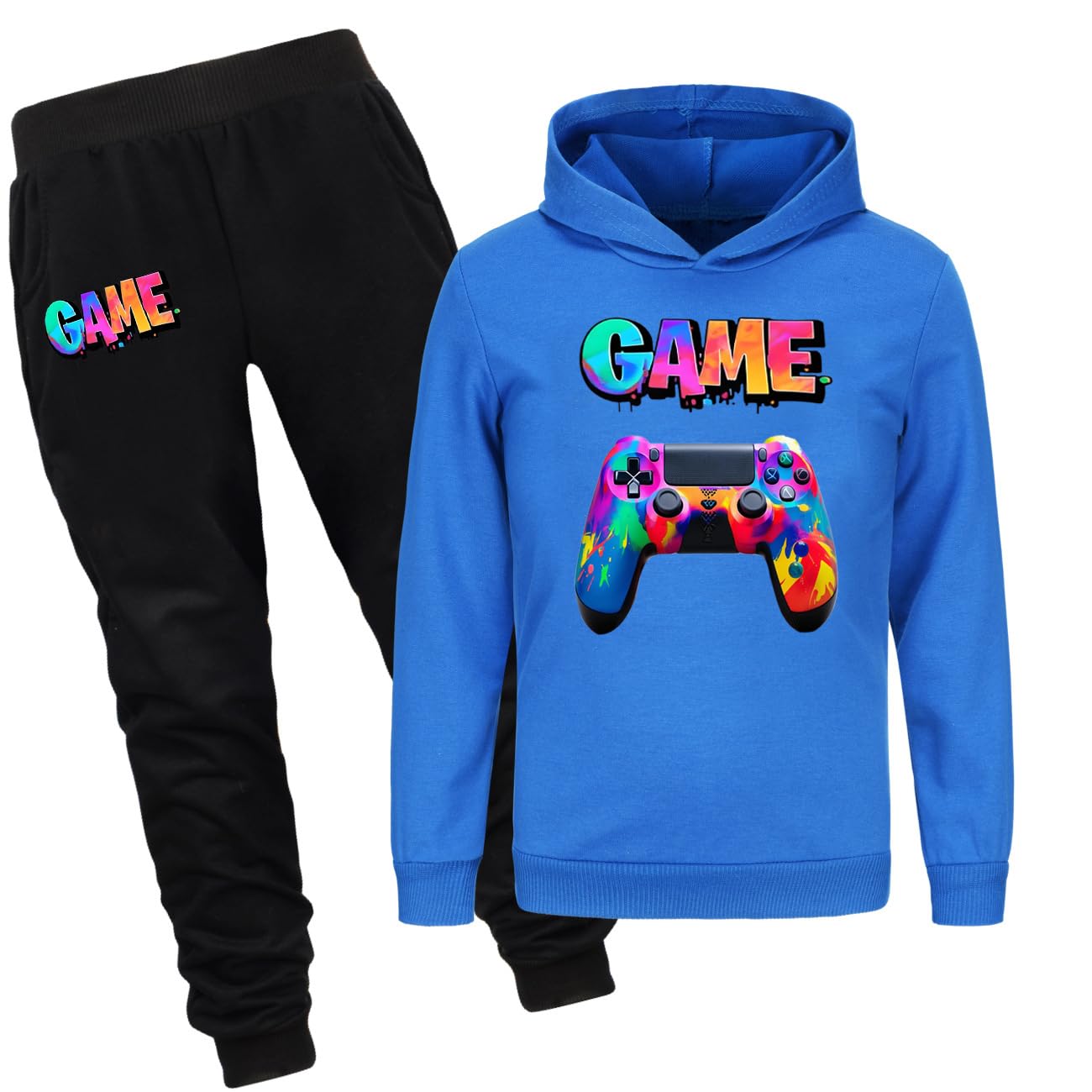 Boys' Cotton Tracksuit Set - Game Fans Pullover Hoodie & Jogging Pants 2-Piece Outfit for Kids | Athletic Wear for School, Sports & Casual Play